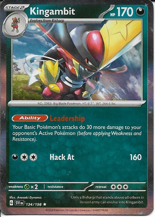 Pokemon Kingambit 134/198 Scarlet & Violet Base Holo P