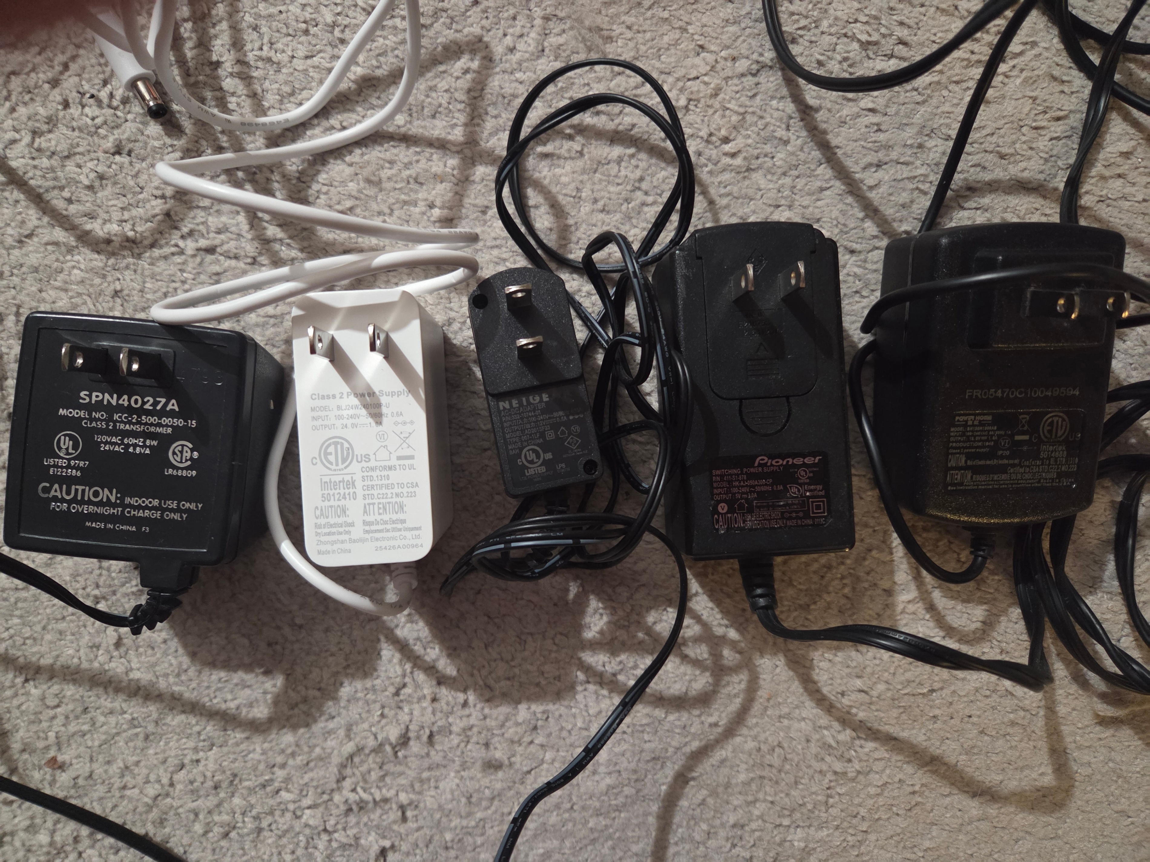 Assorted AC/DC Power Supply Adapters (5V, 12V, 13V, 24V)