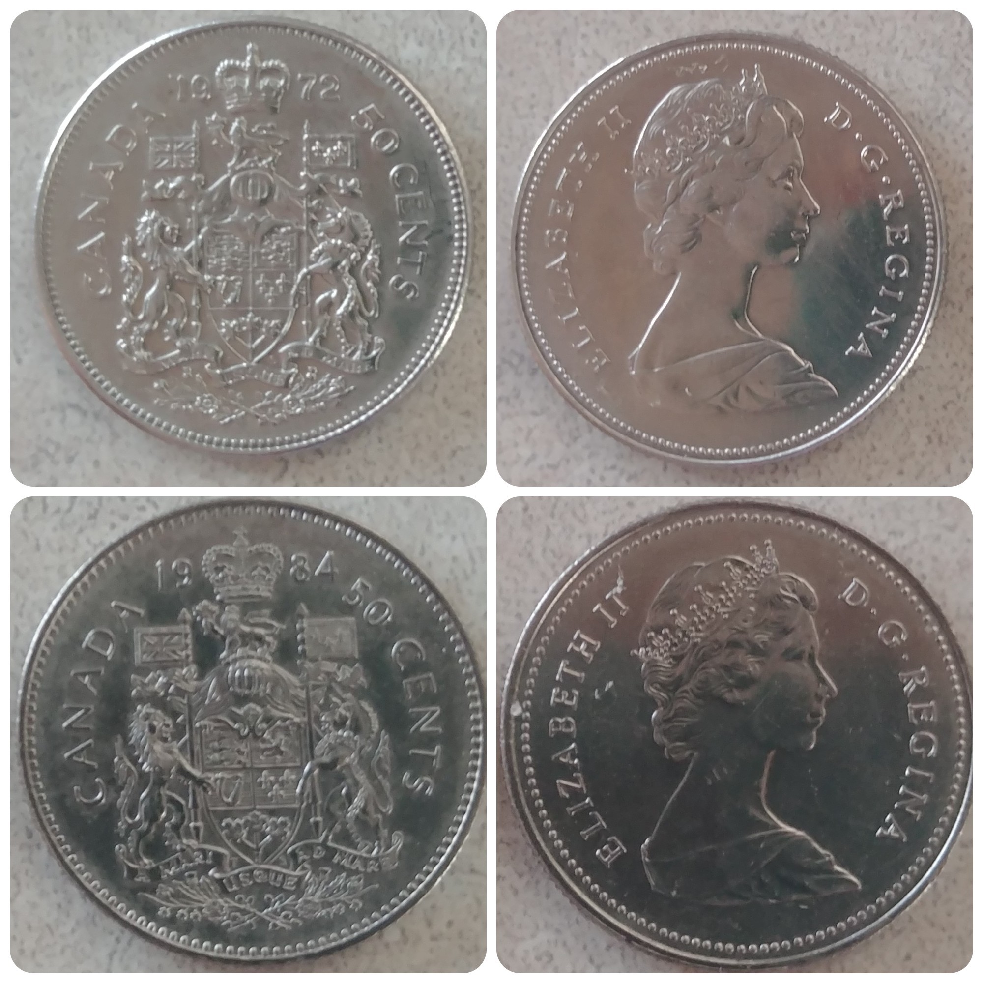 Canada 50 Cents Coin 1972 & 1984