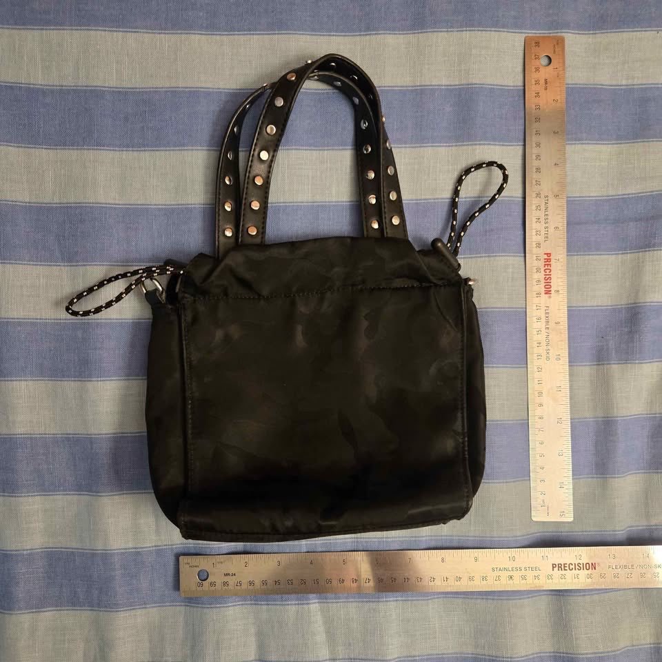 FRENCH CONNECTION Black Nylon Camo Print Bag - photo 3