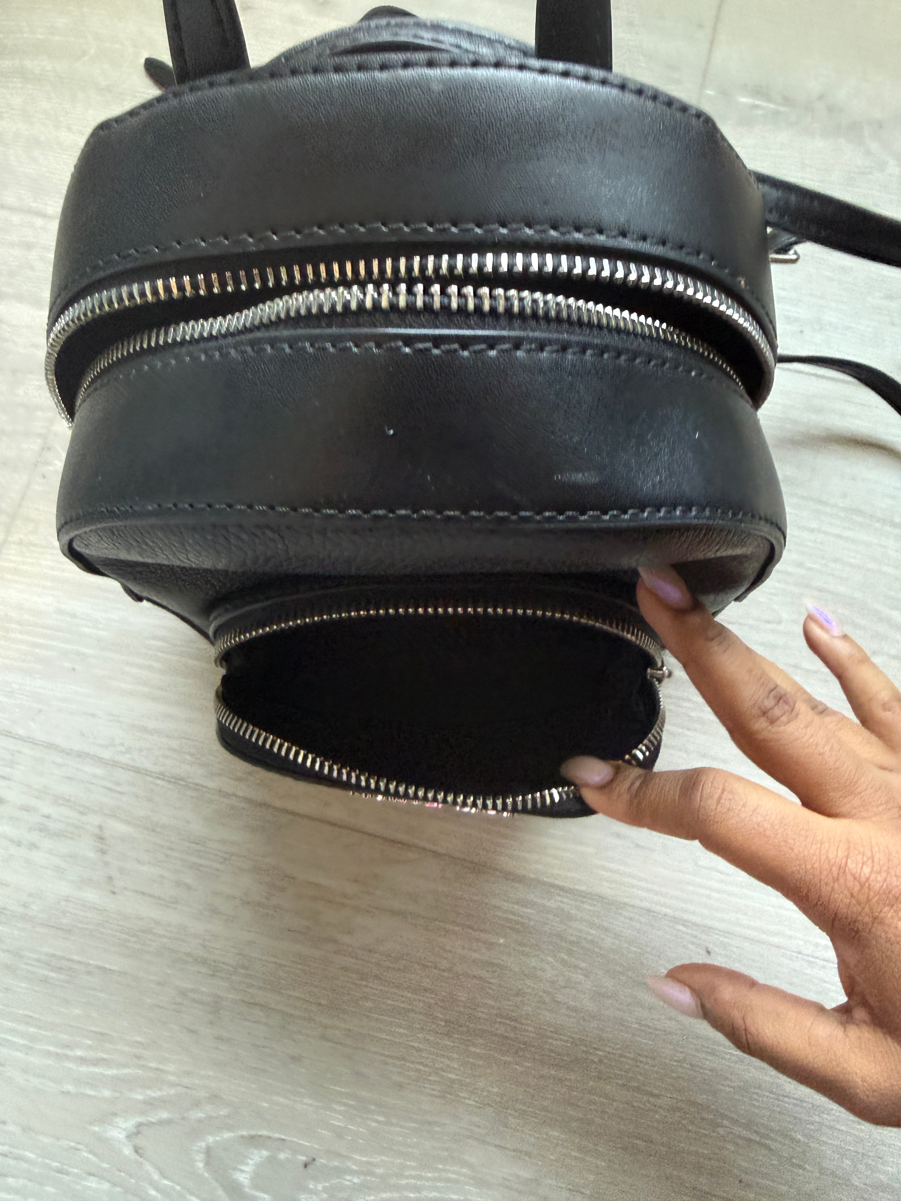 Michael Kors Mini Backpack Black Leather Crossbody Purse - photo 3