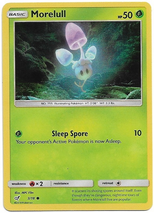 Pokemon Morelull 3/18 Detective Pikachu Holo NM