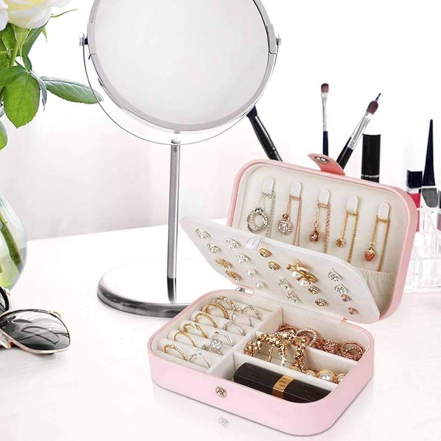 Jewellery Travel Earing Ring Necklace Jewelry Storage Box - photo 3