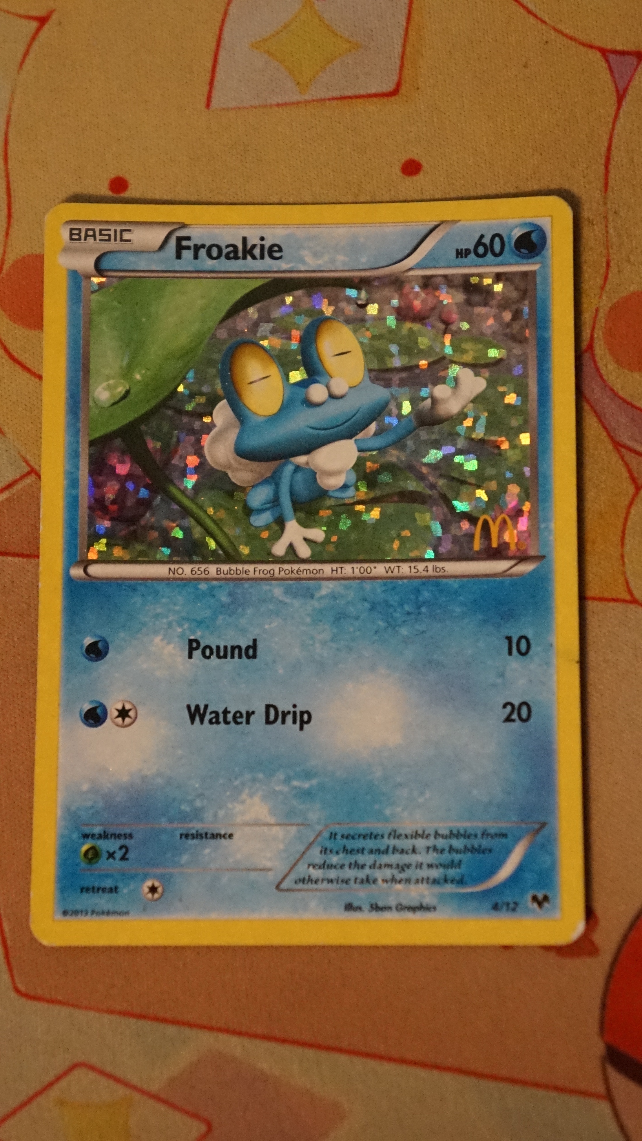 Pokemon Froakie 4/12 McDonald's Collection 2013 Holo P - photo 3