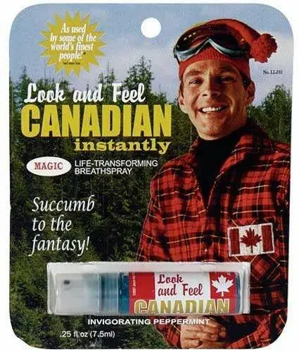 Look And Feel Canadian Instantly! Gag Gift/ Breath Spray