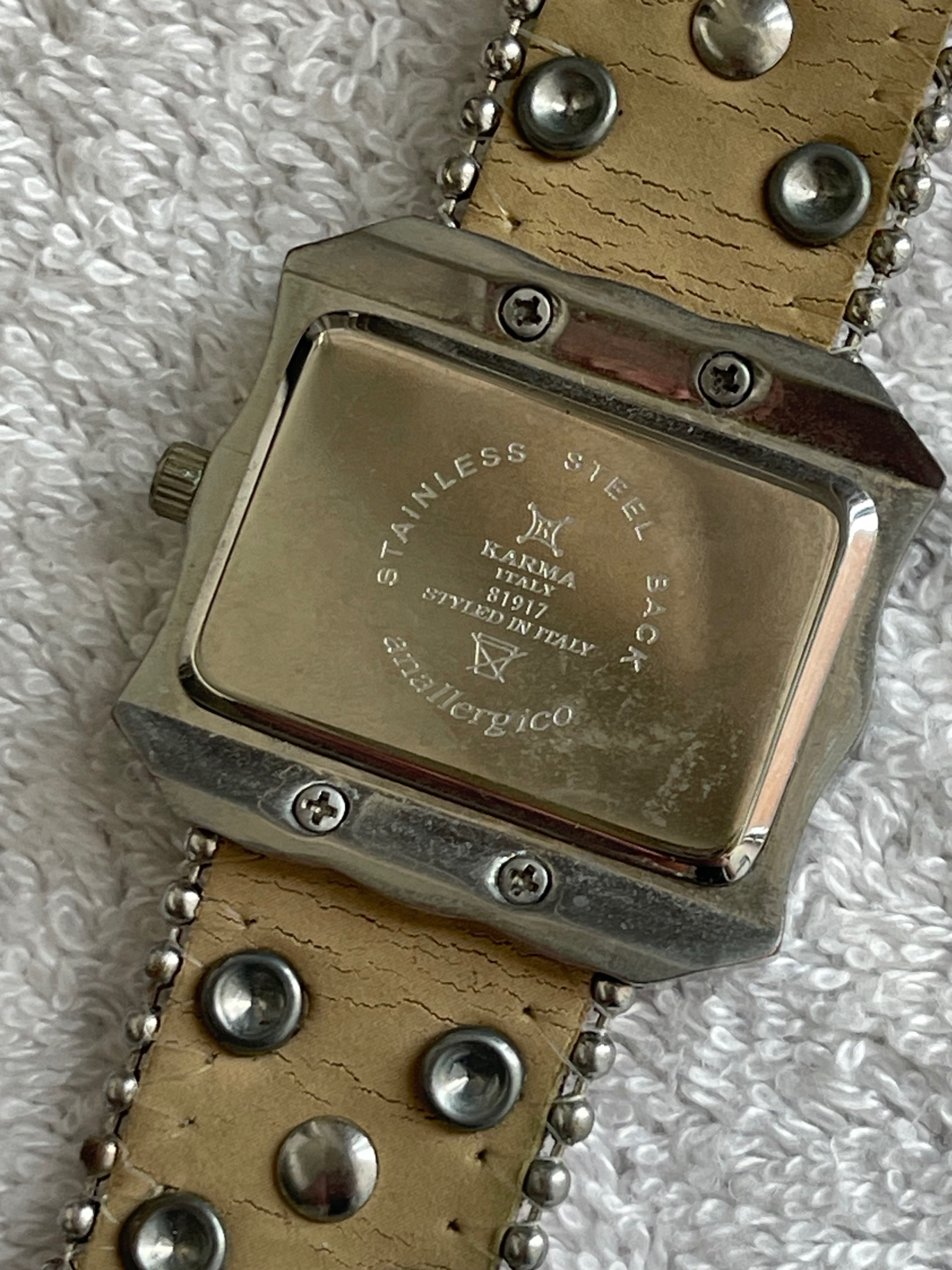 Karma Italy Rhinestone Leather Cuff Watch (Needs Battery) - photo 4