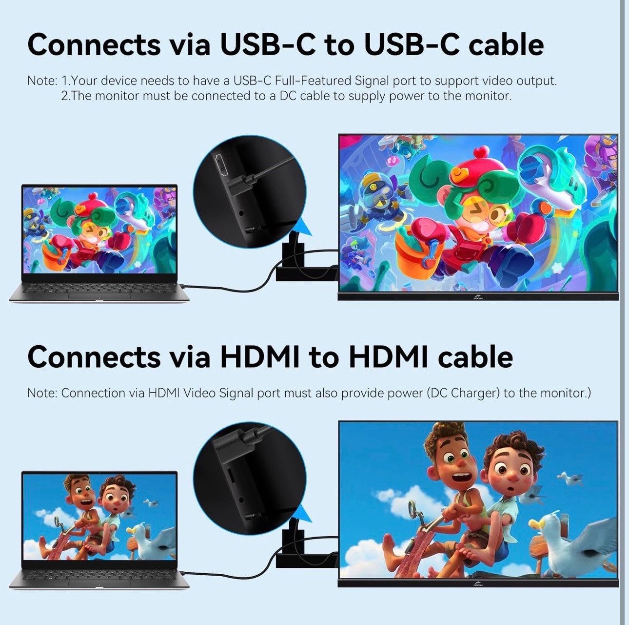 Portable Monitor 23.8" 100Hz IPS FHD 1080P Freesync Dual Speaker - photo 3