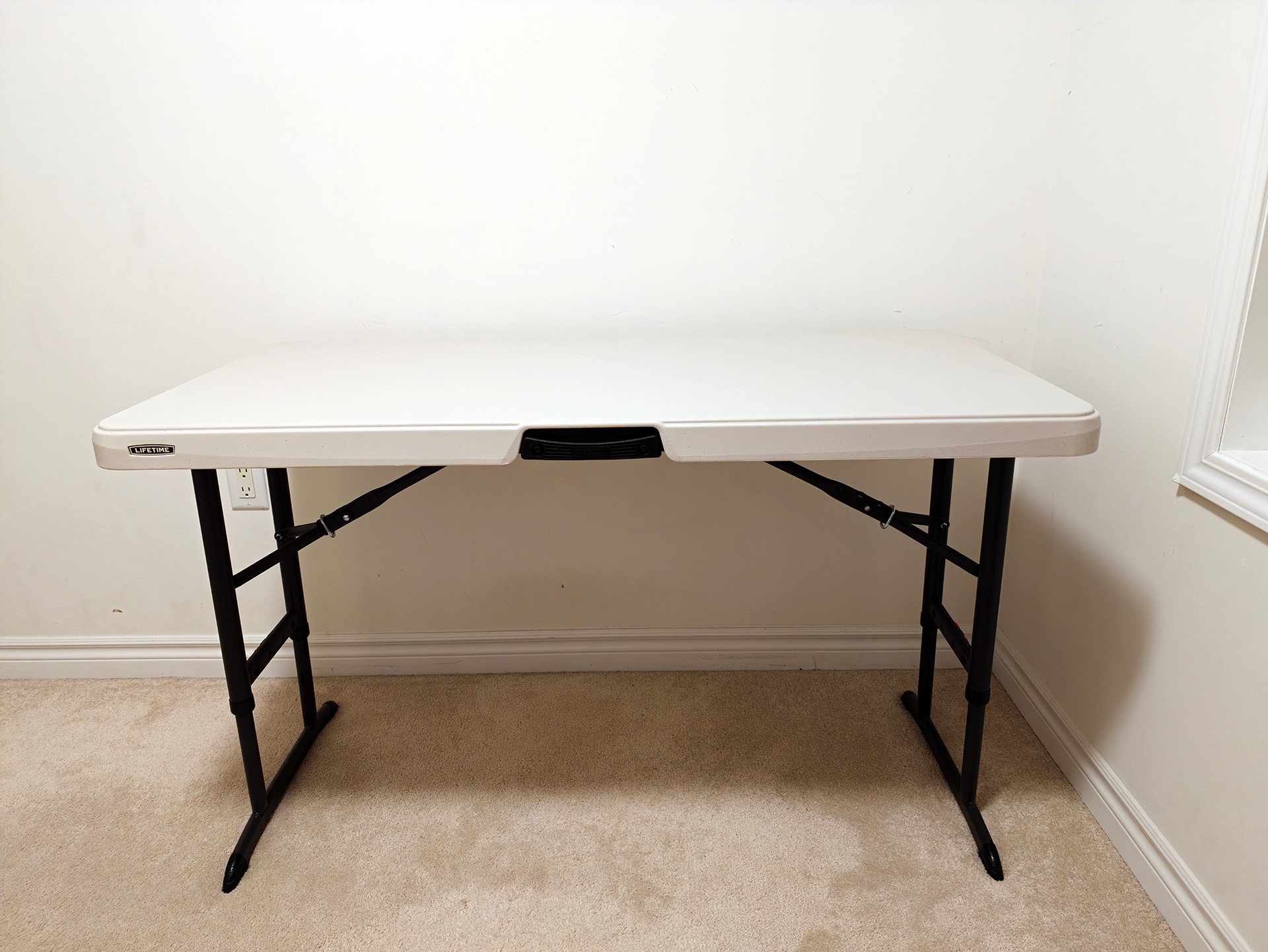 Lifetime 4-Foot Adjustable Height Folding Table - Like New
