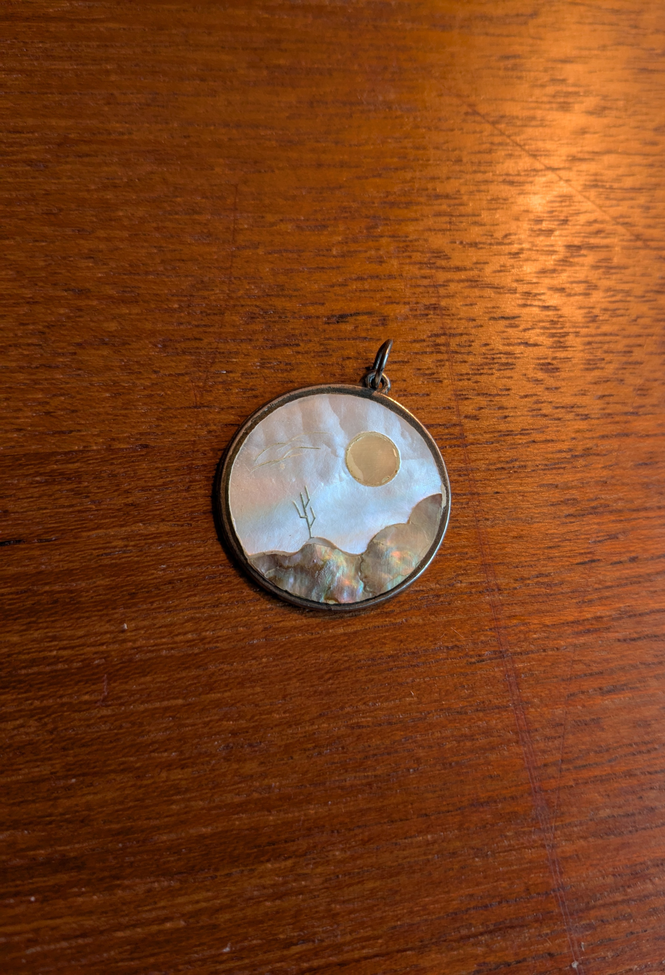 Vintage Mother-of-Pearl Pendant - Desert Cactus - photo 2