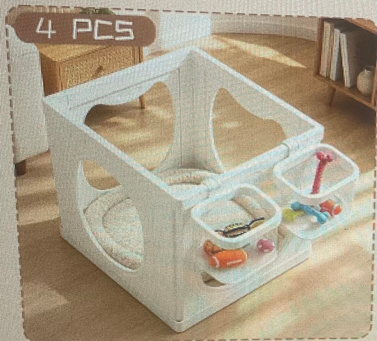 Dog Playpen w/storage basket,4 pc Praxipet