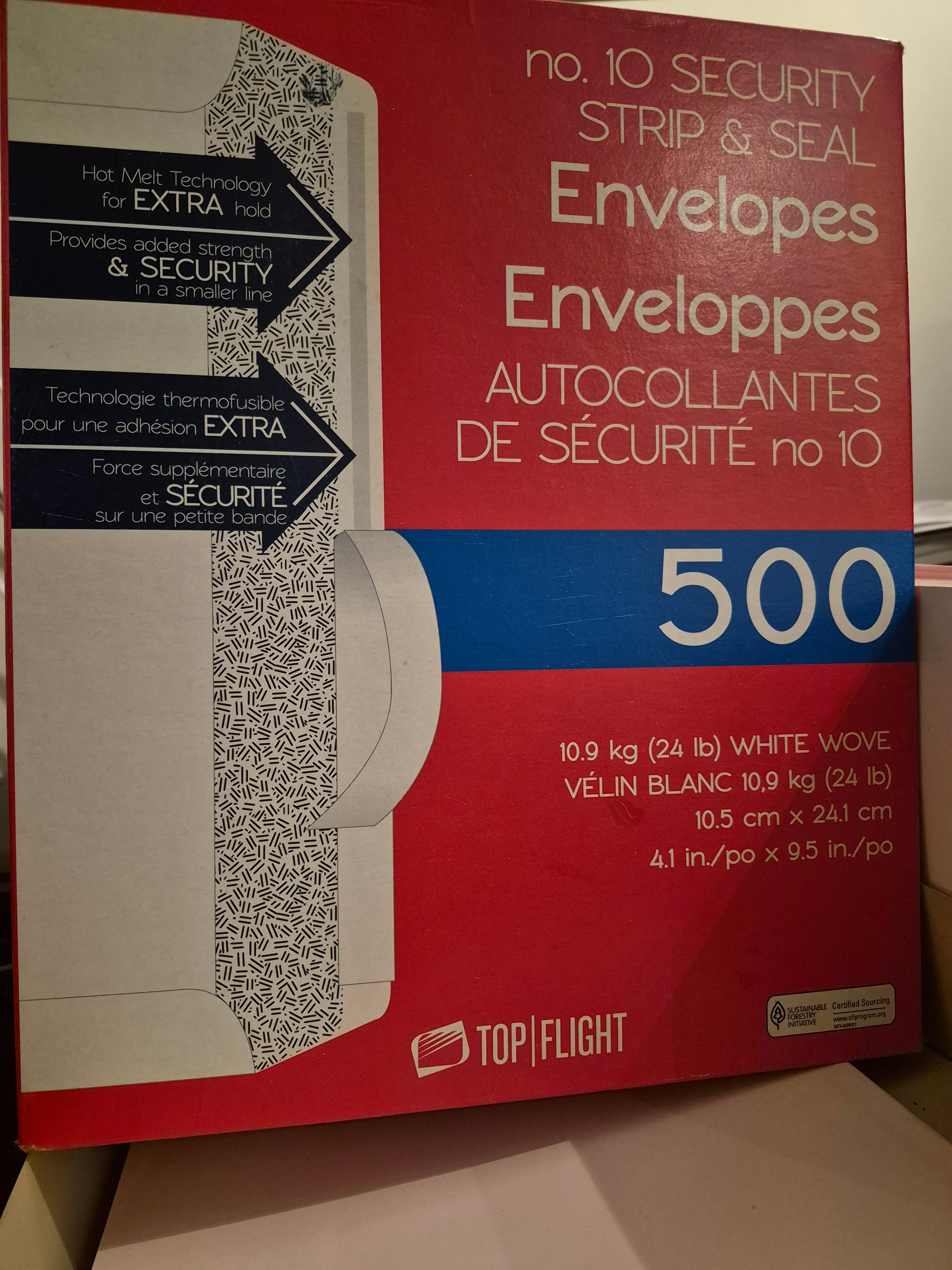 ENVELOPES No. 10 Security Strip & Seal