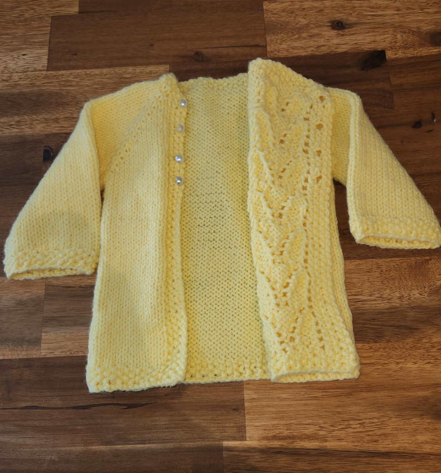 Adorable Vintage Hand-knit Yellow Sweater for Newborn - photo 4