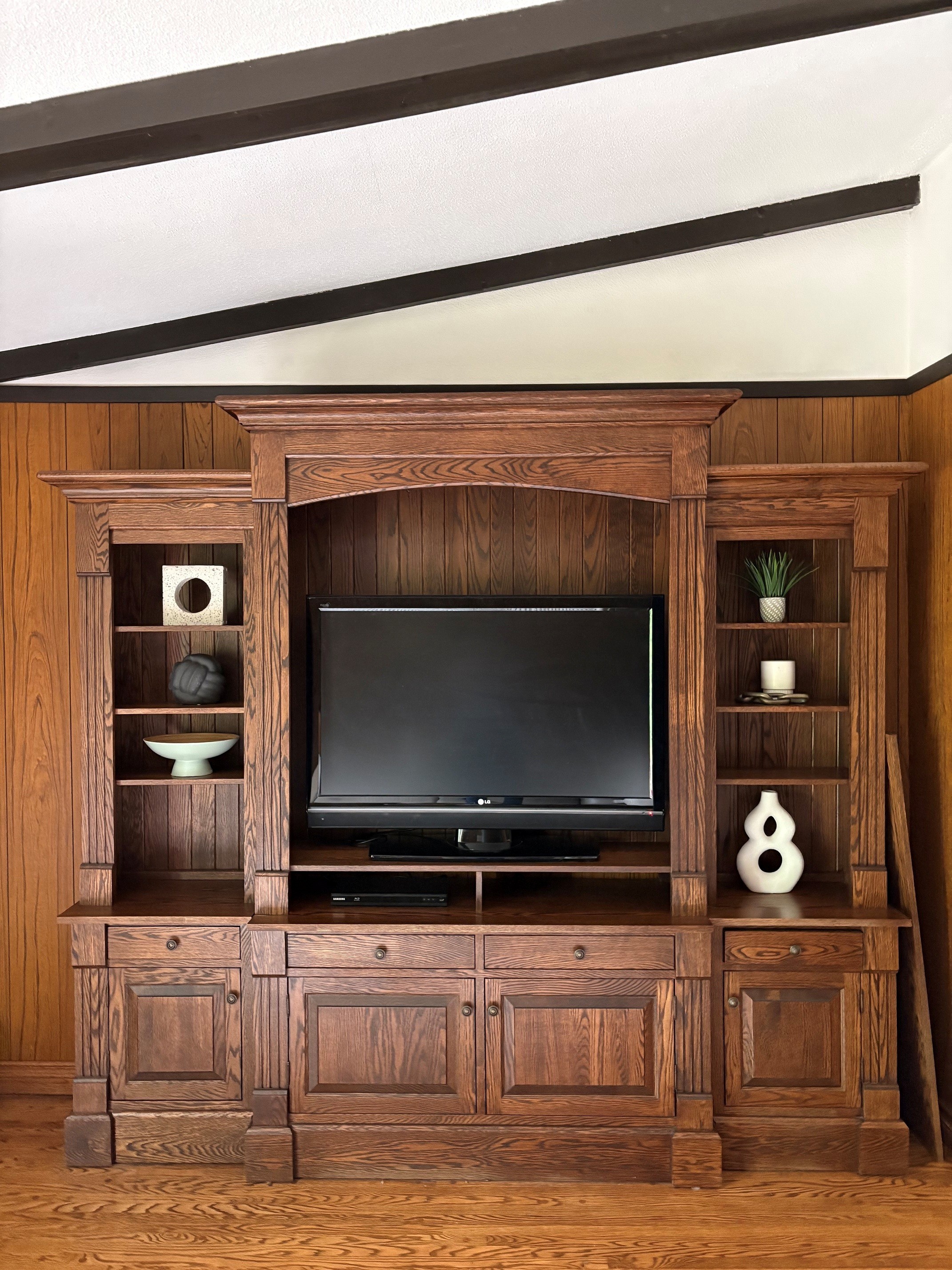 Custom Built Solid Wood Entertainment Unit
