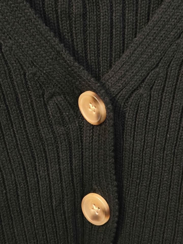 CRESCENT VEST WOMENS SIZE M BLACK WITH TORTOISE SHELL BUTTONS - photo 4