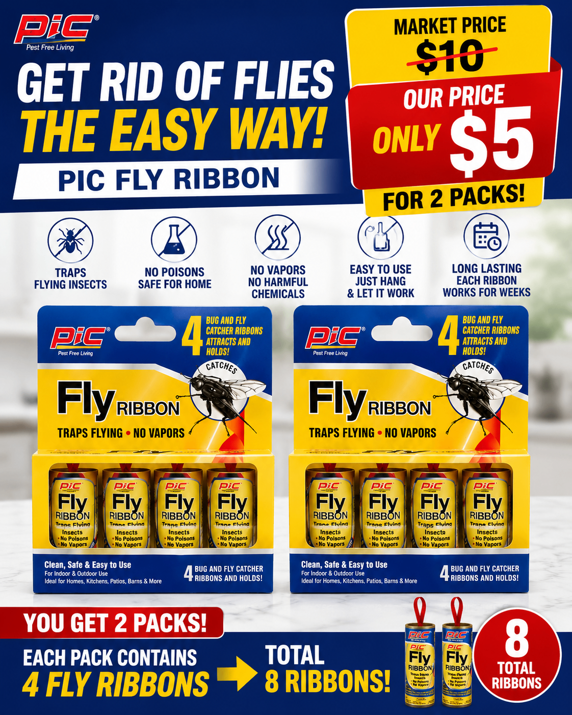 PIC Fly Ribbon | 2 Packs (8 Fly Ribbons Total) - photo 3