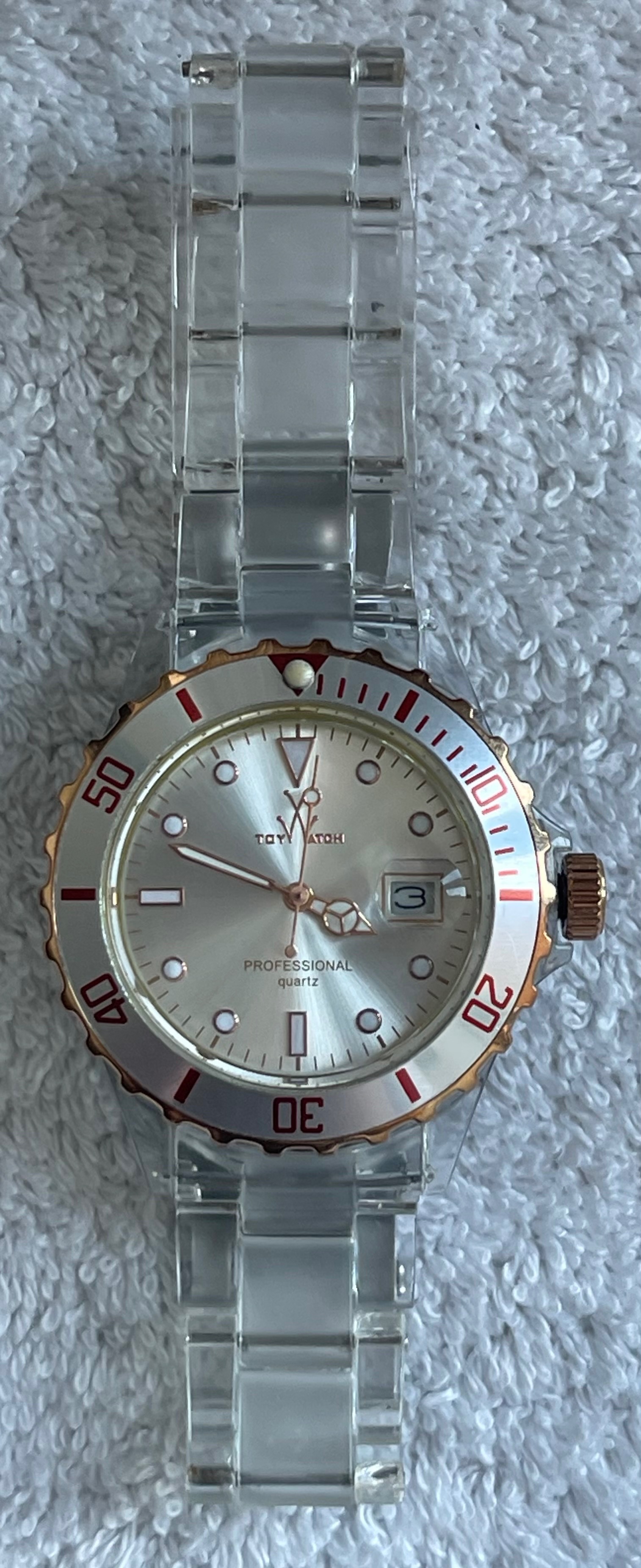 Italian ToyWatch Clear & Rose Gold Watch (Needs Battery) - photo 2