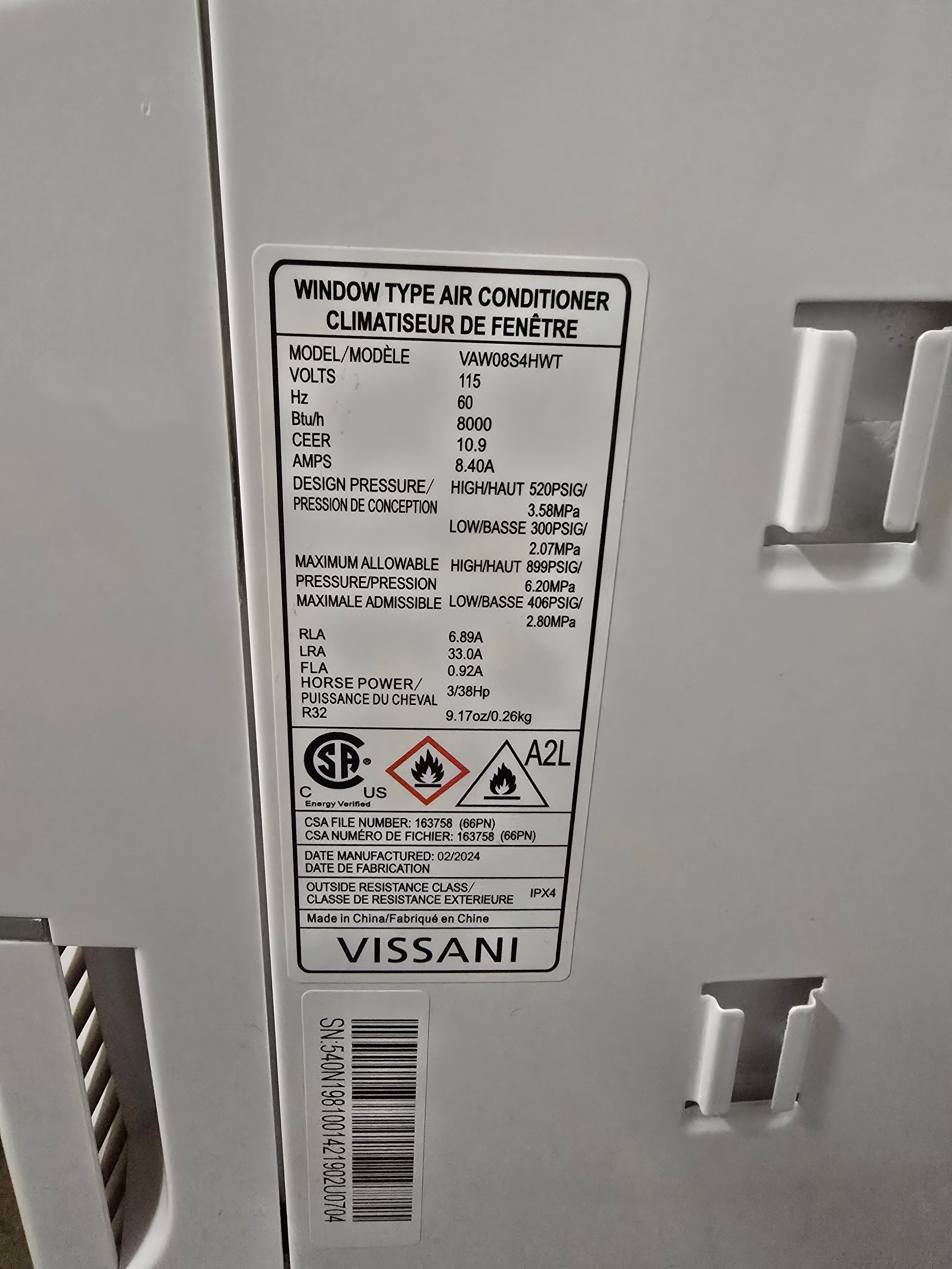 Vissani 8,000 BTU Window Air Conditioner - photo 3