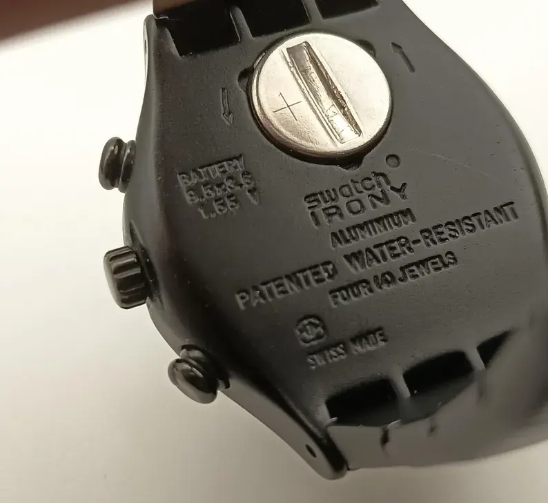 Vintage 1999 Swatch Irony Black Aluminum Chrono "Nowadays" Watch - photo 4