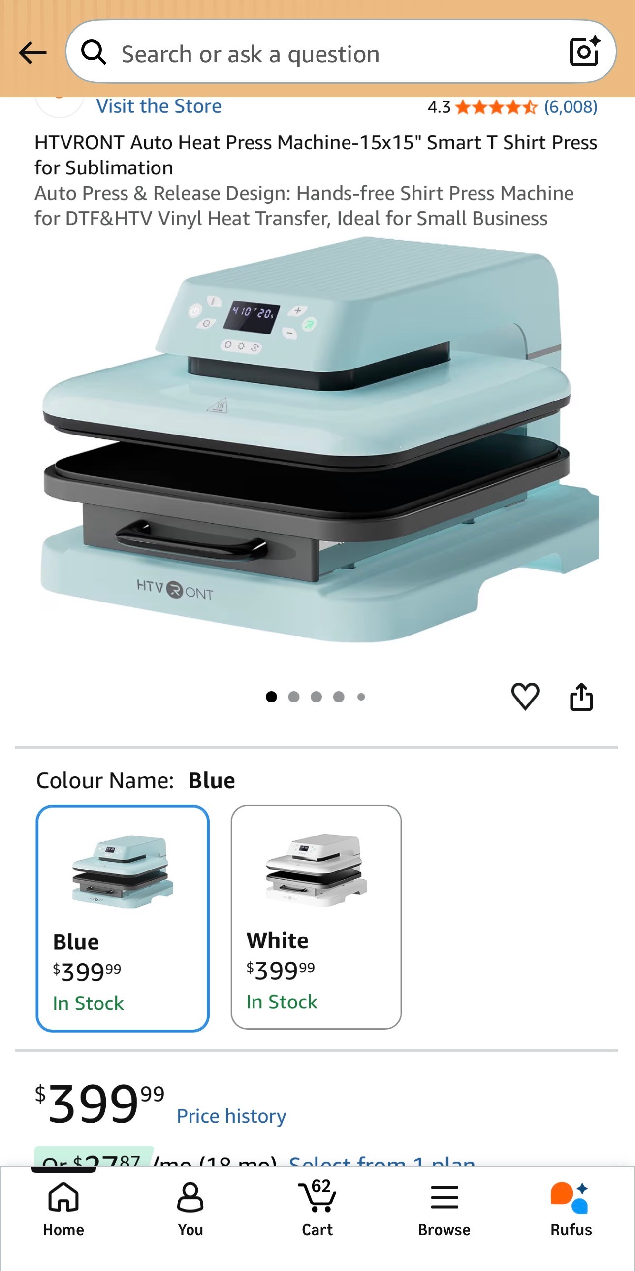 HTVRONT Auto Heat Press Machine 15x15" Sublimation/Release Desig