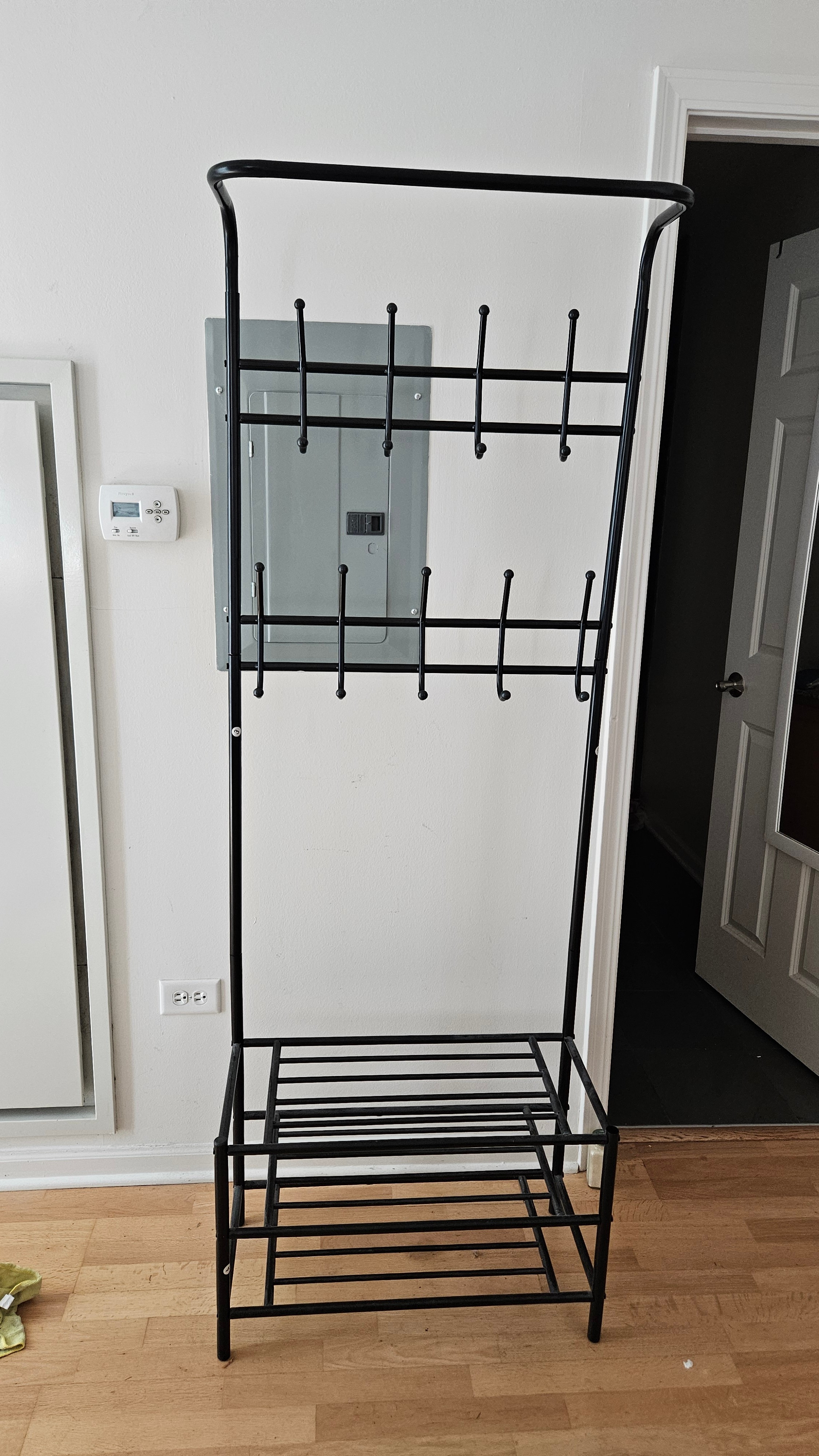 Entryway coat and shoe rack