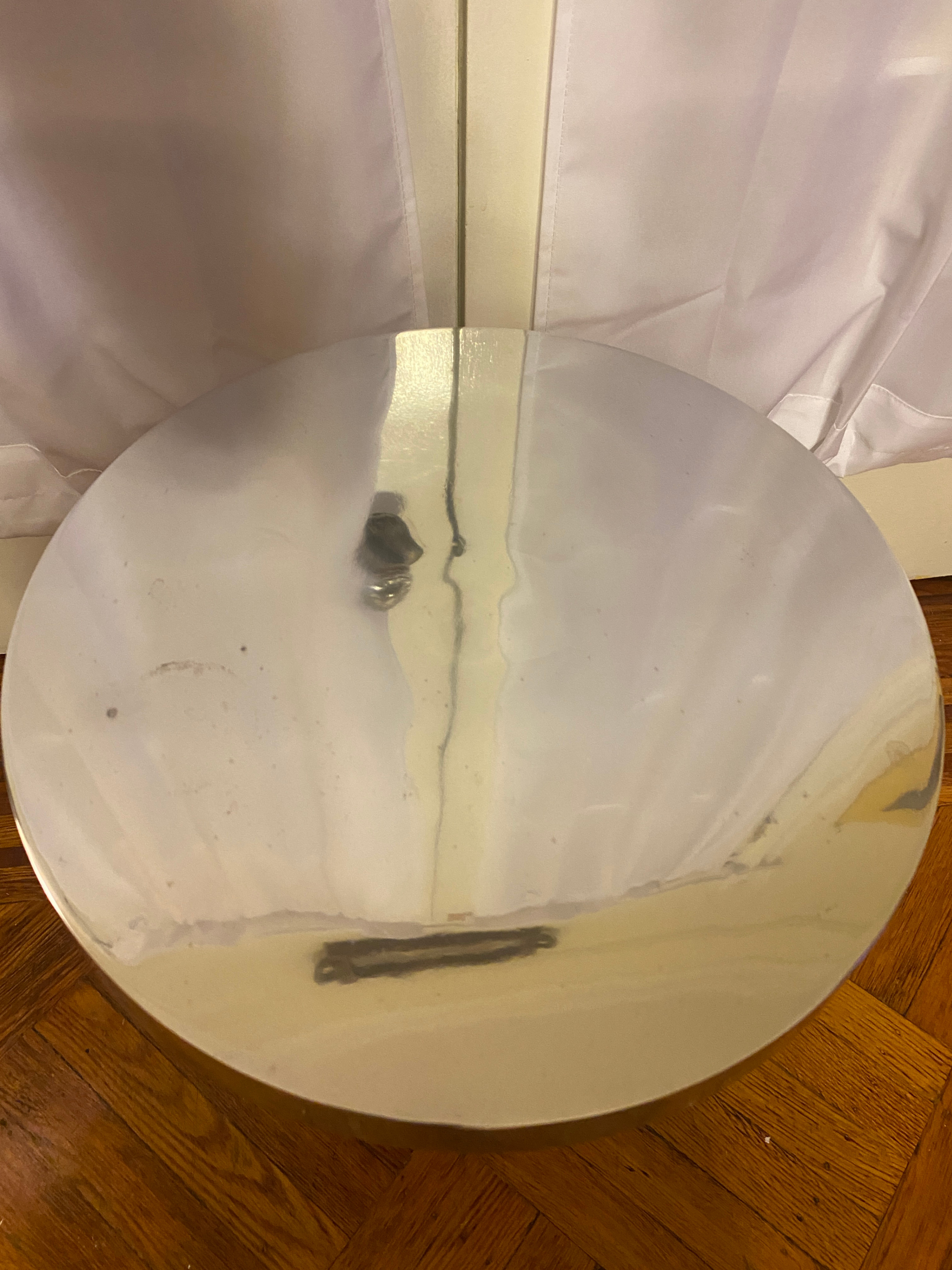 HomeRoots Buffed Aluminum Curve Side End Table - photo 3