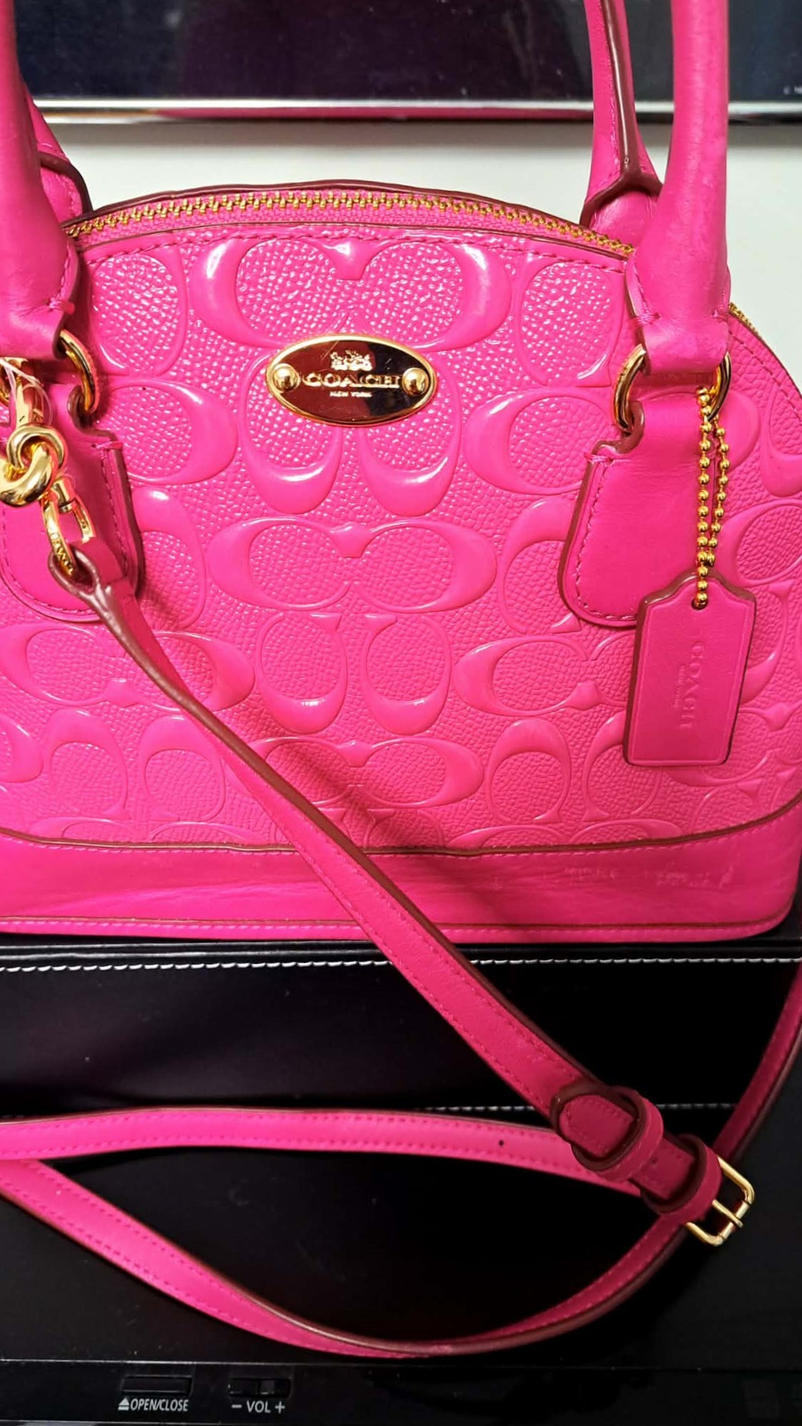New Coach Small Sierra Domed Satchel Signature Patent Leather - photo 4