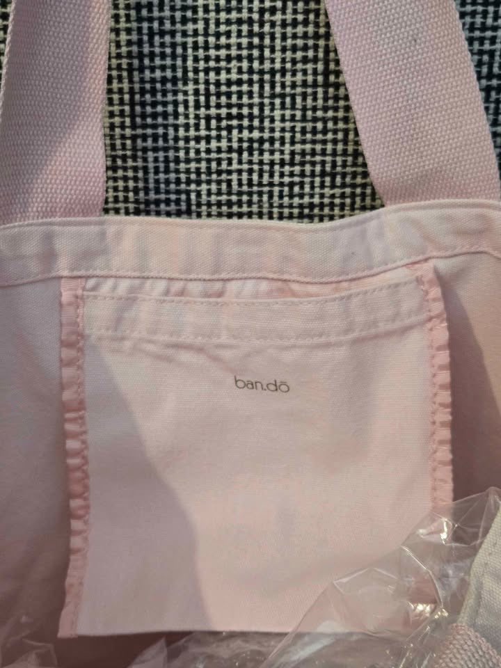 BAN.DO "U R WORTH IT" LIGHT PINK CANVAS TOTE BAG - photo 4