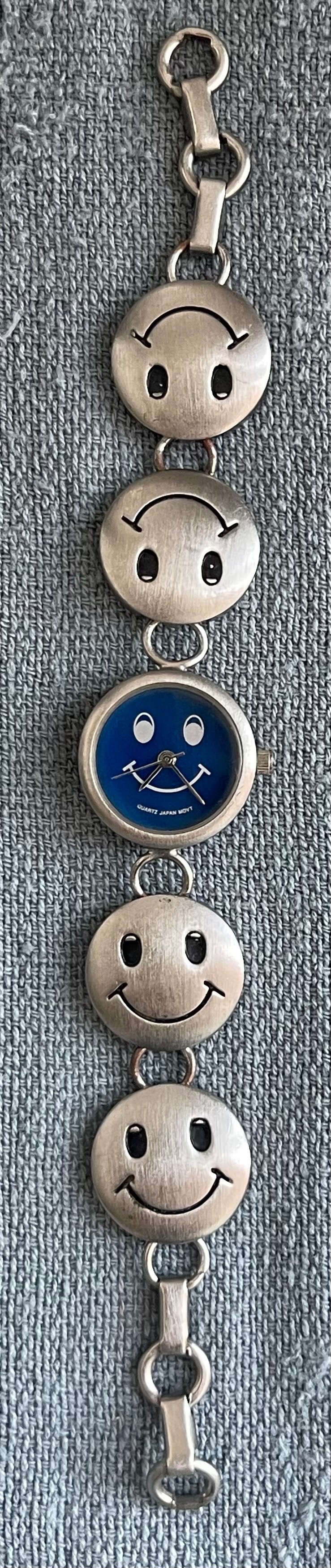 Vintage 90s Smiley Face Cobalt Blue Watch (Needs Battery)