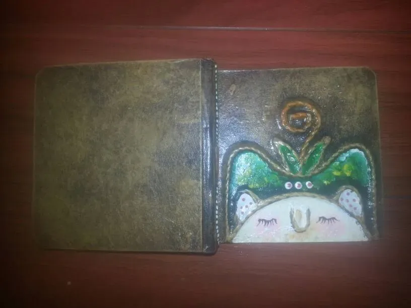 Artsy 3D Leather-Bound Notebook /Journal - New, 1 Of A Kind Gift - photo 4