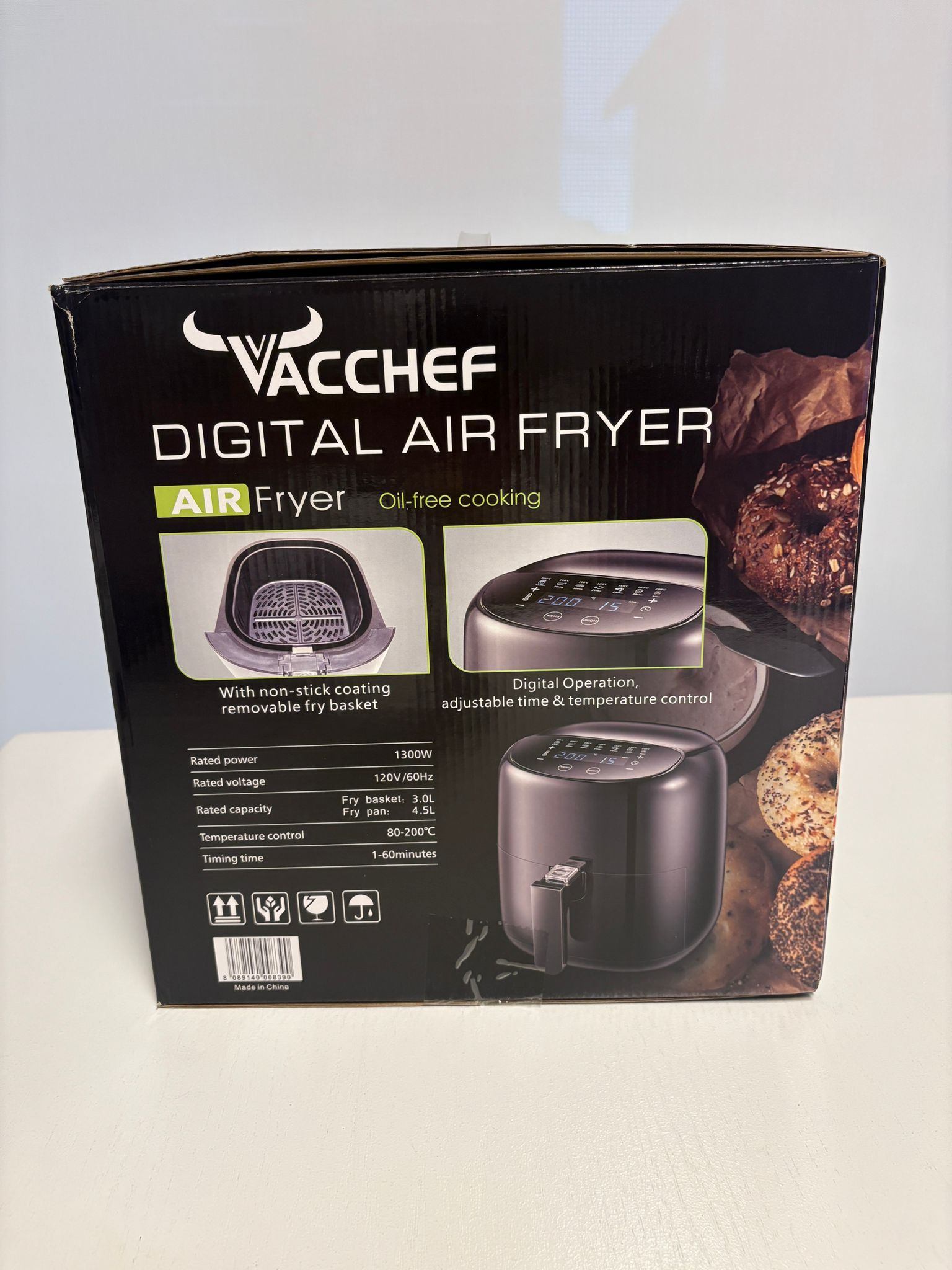 New - VACCHEF 4.5L Digital Air Fryer - photo 3