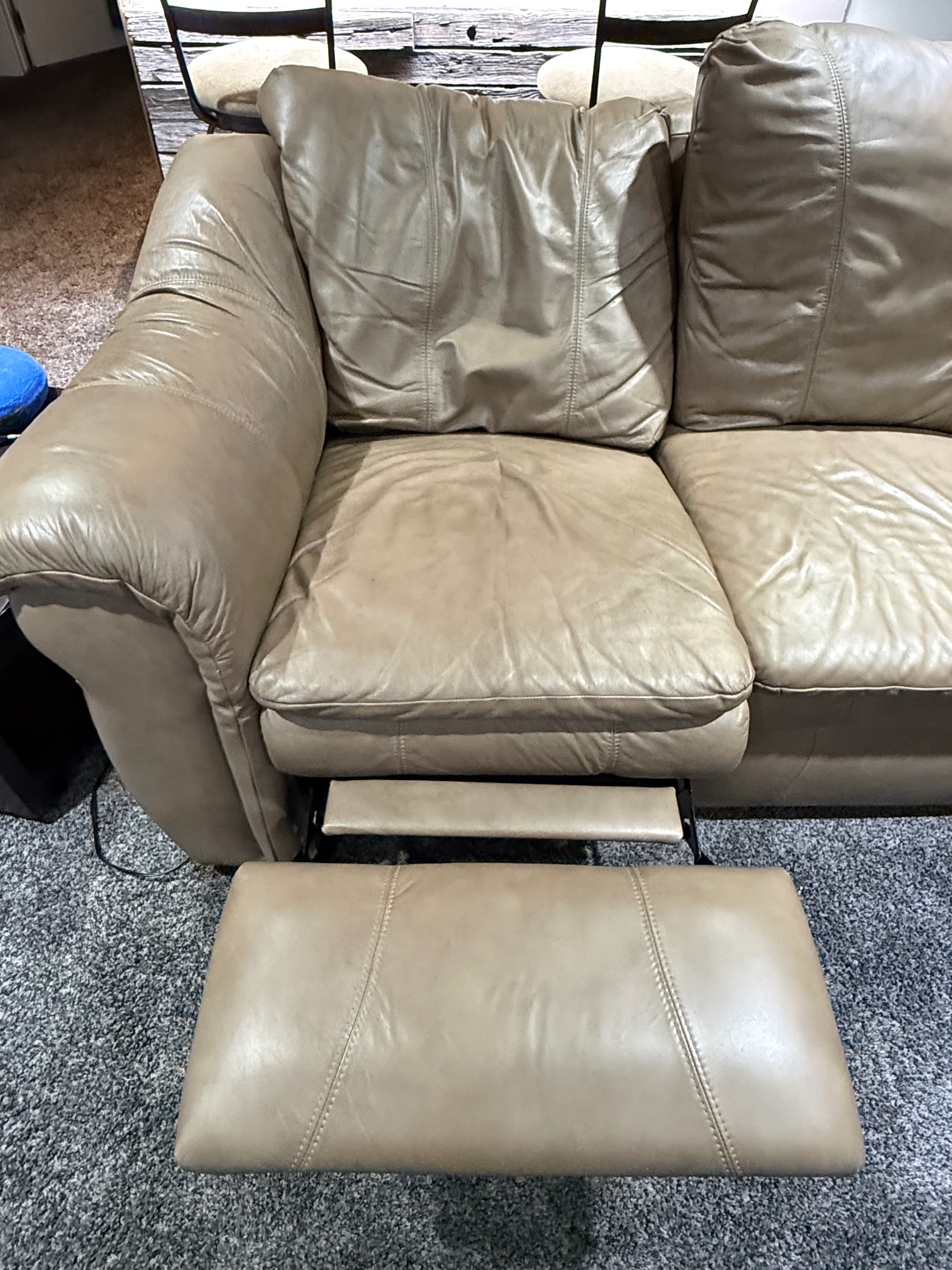 LazyBoy Leather Sectional Couch with Queen mattress - photo 3