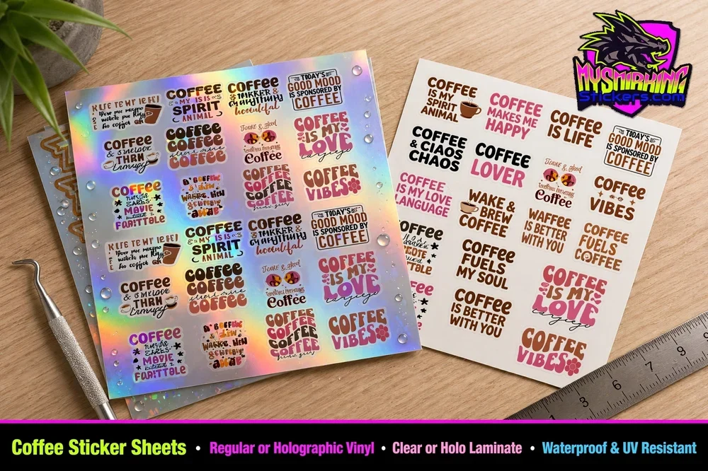 Funny Coffee Stickers | 25pk Vinyl Decals - photo 2