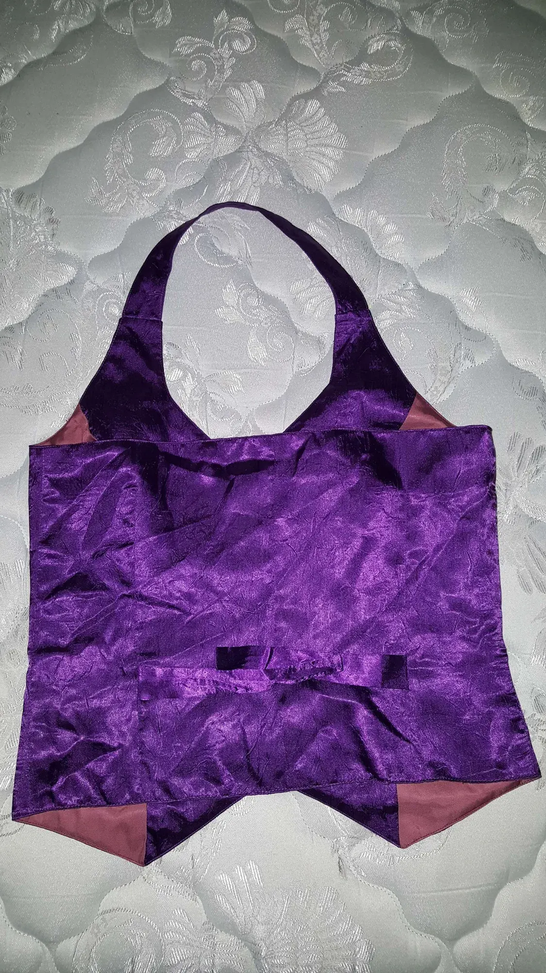 Shiny Purple Double Breasted Vest w/Tie Back & Actual Pockets - photo 2