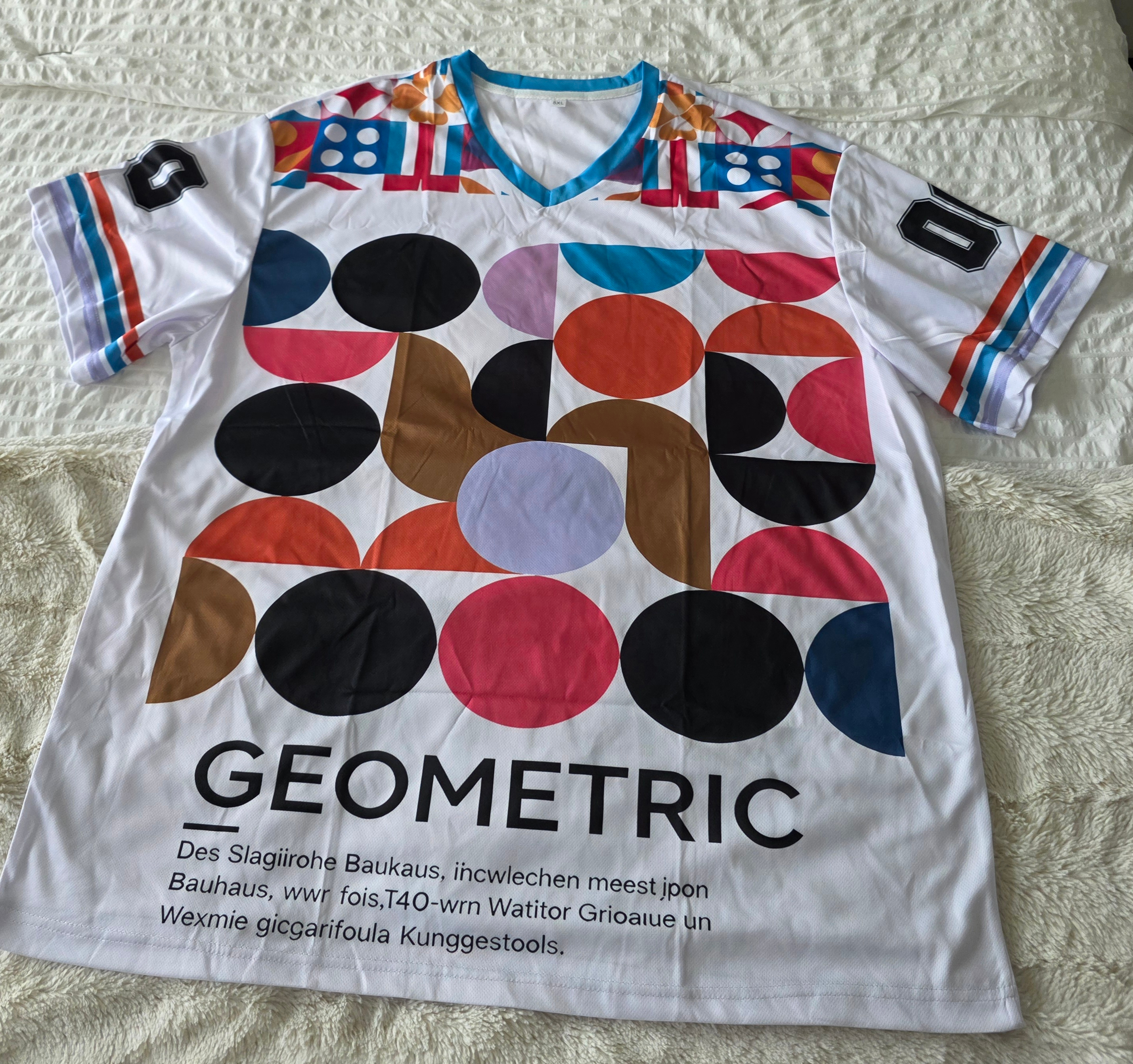 "BAUHAUS" -"GEOMETRIC" Oversized Mesh Jersey-Unisex-2XL