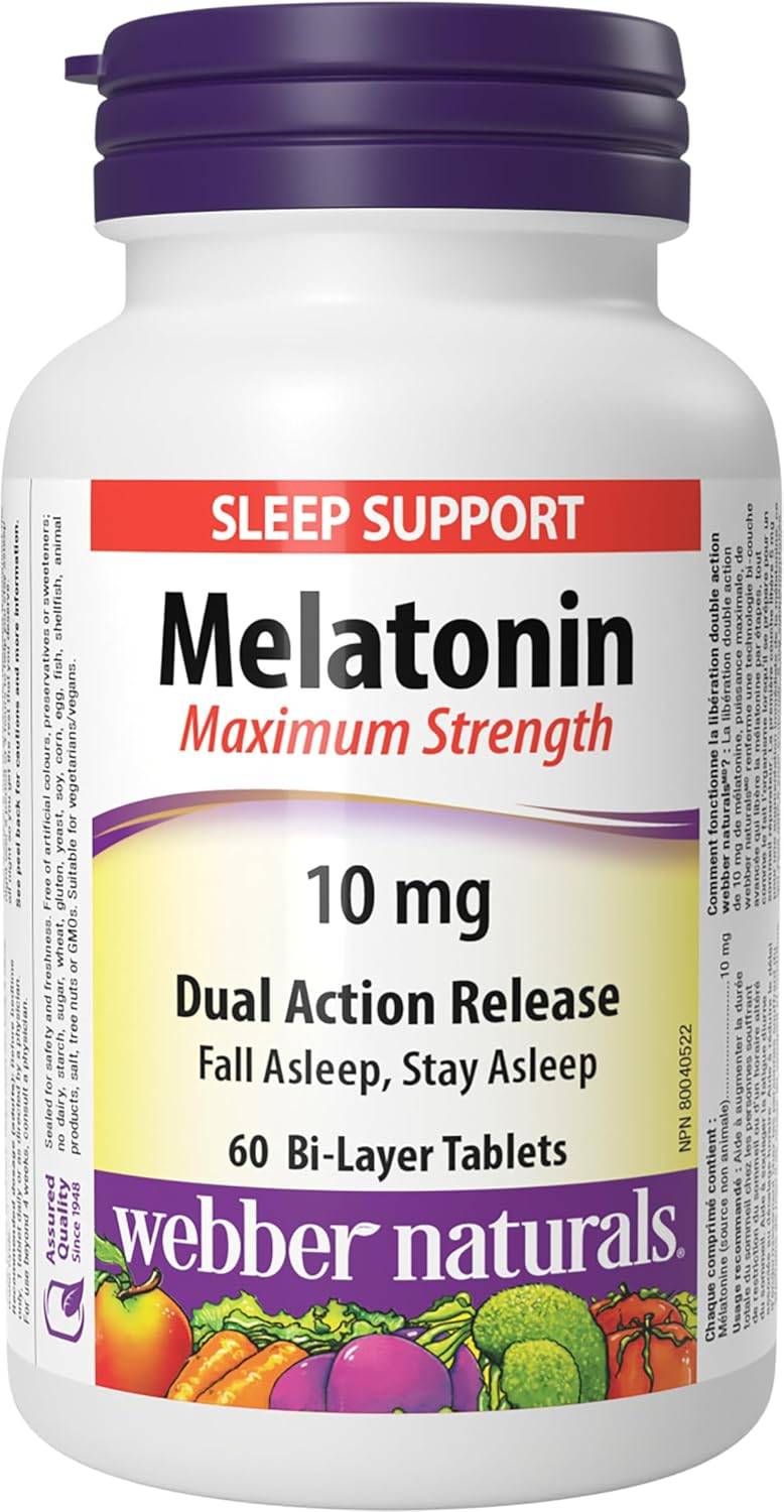 Webber Naturals Melatonin 10mg – 58/60 Tablets – Mostly Full