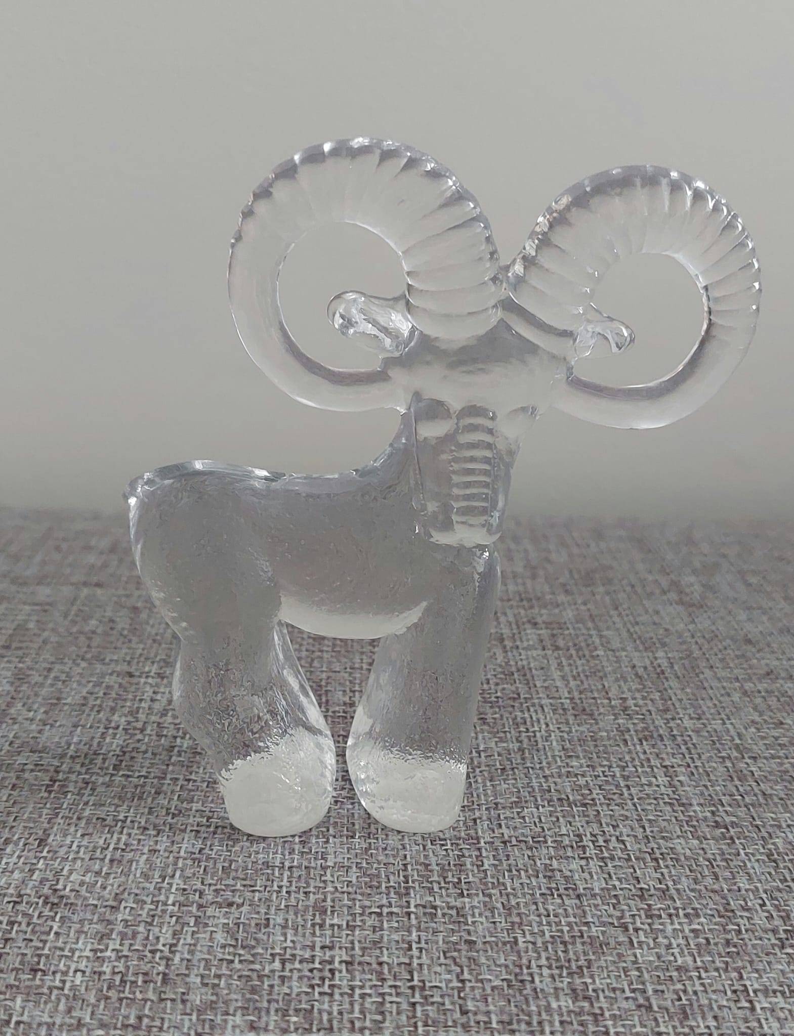 Vintage Kosta Boda Glass Ram Figurine – Zoo Series by B. Vallien - photo 5