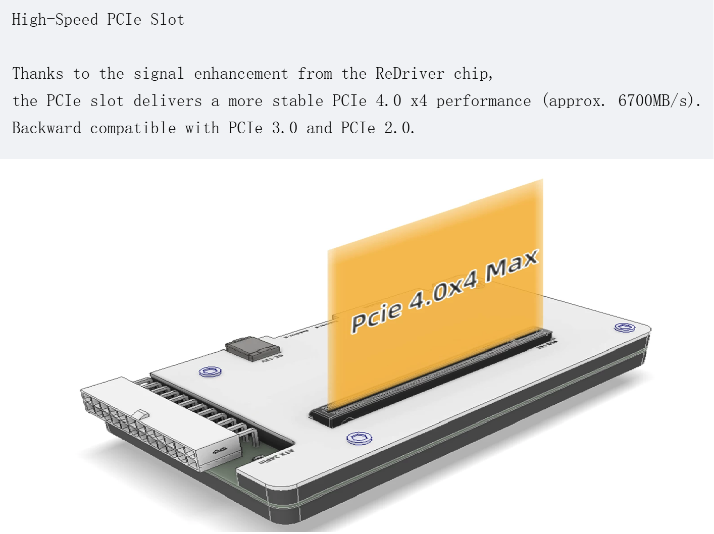 PCIe 4.0 x4 64Gbps Compatible eGPU DOCK, with OCuLink  Cable - photo 2