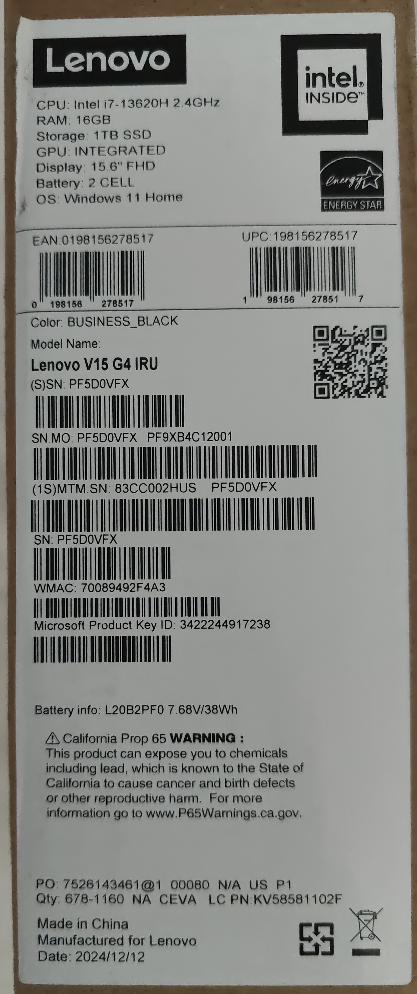 Brand New Laptop ($880 MSRP) - Lenovo V15 G4 ABP 15” - photo 4