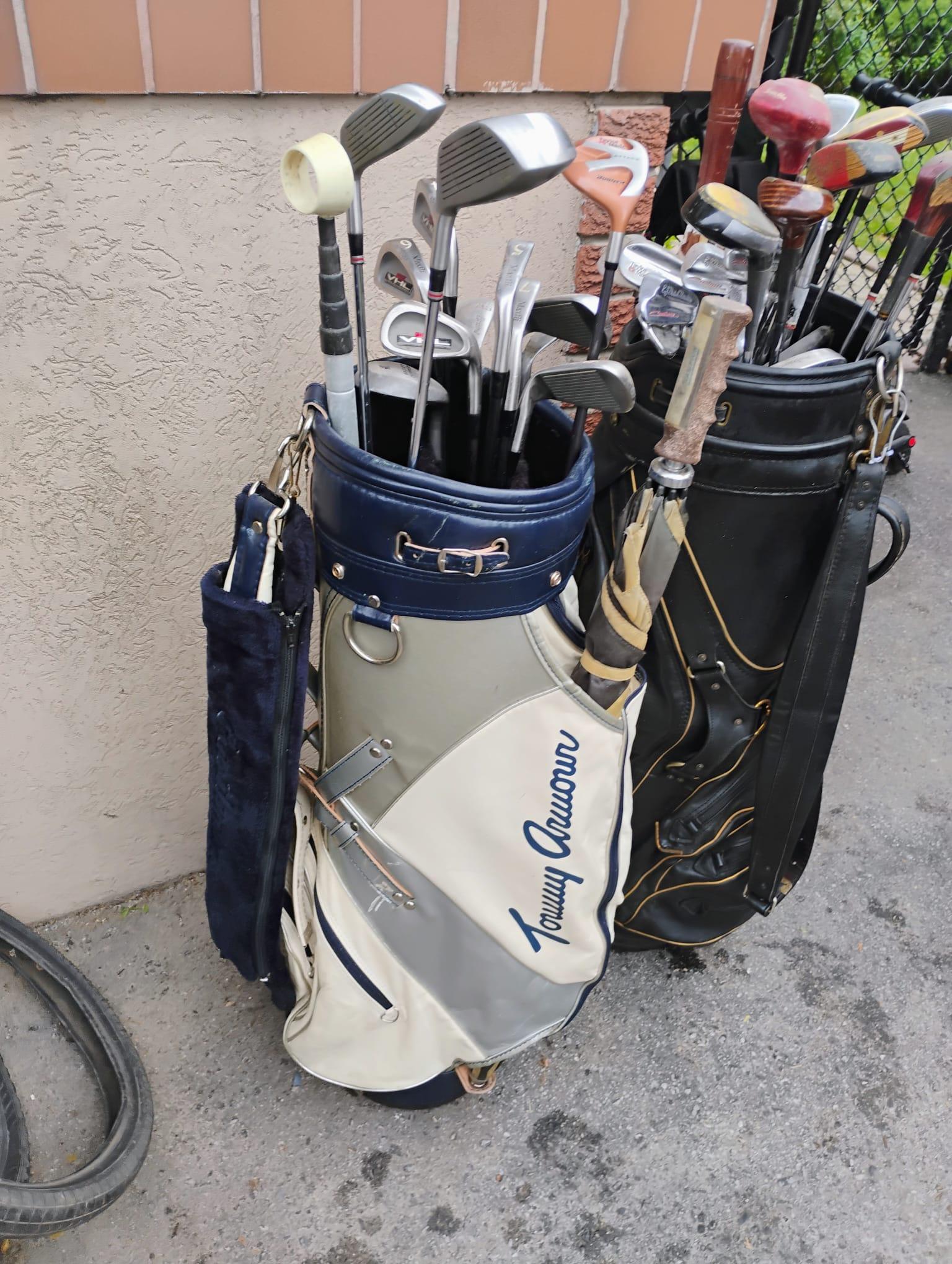 Two Sets of RH Golf Clubs and Golf Bags.