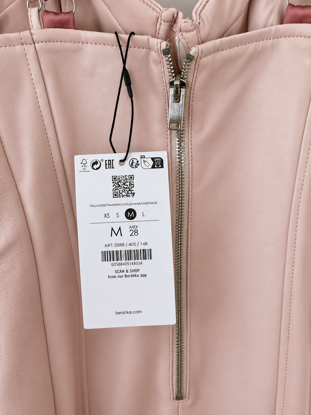 Blush Pink Corset Mini Leather Dress - photo 3
