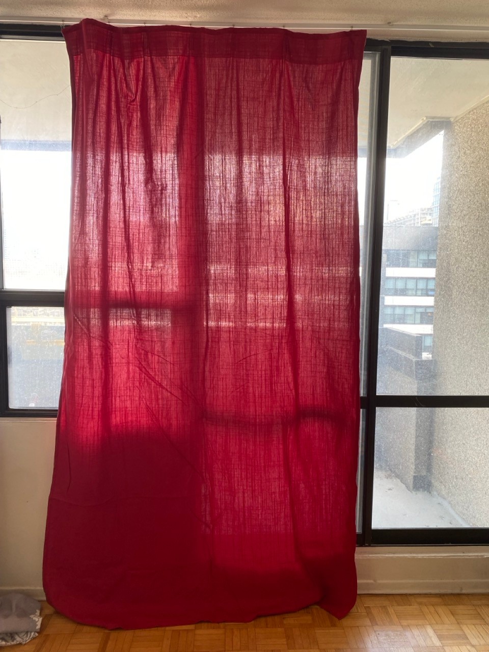 IKEA RITVA Red Curtains (145 × 250 cm) with Tie Backs