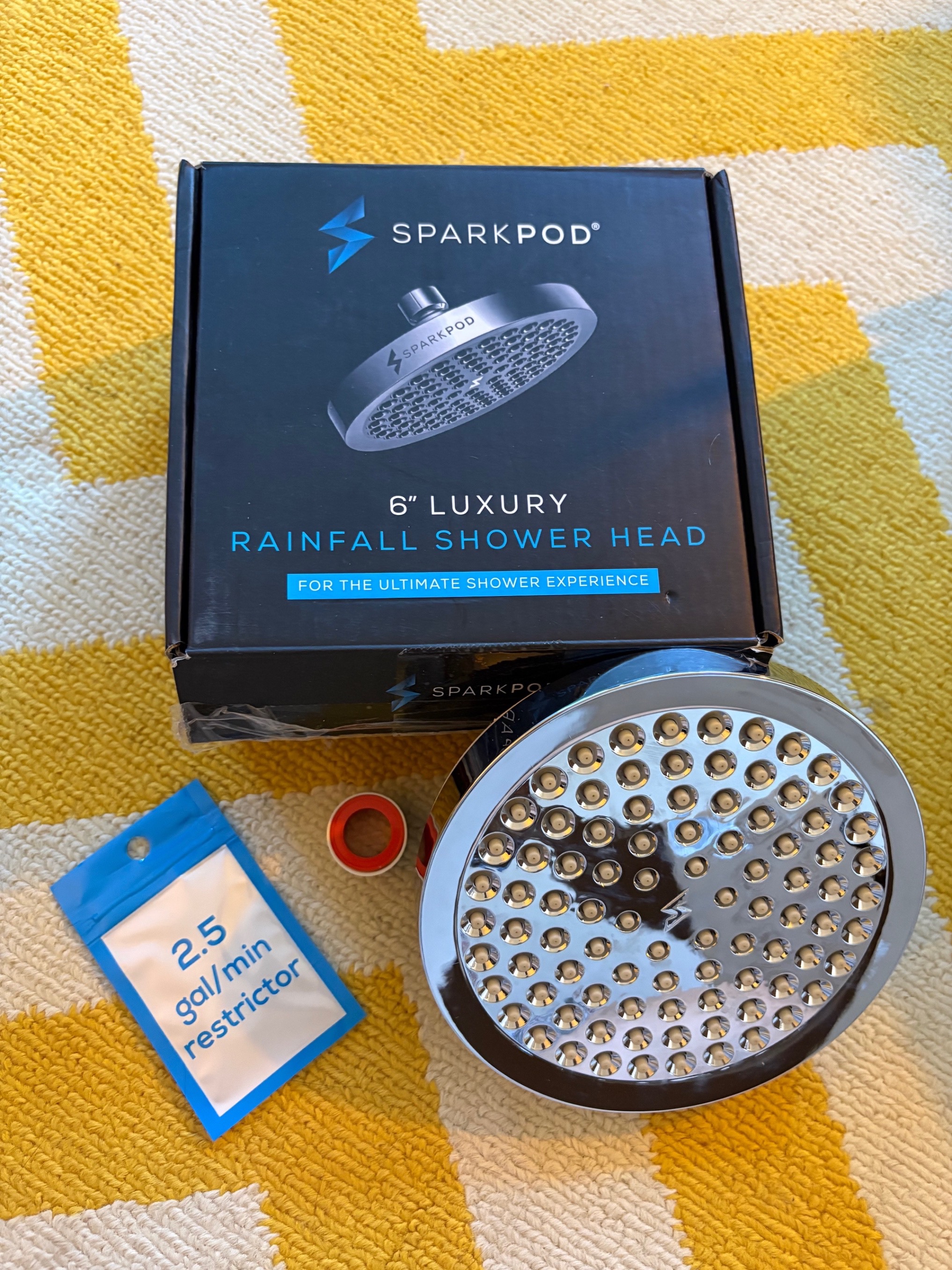 New SparkPod Rain Shower Head Chrome Bathroom Fixture - photo 2