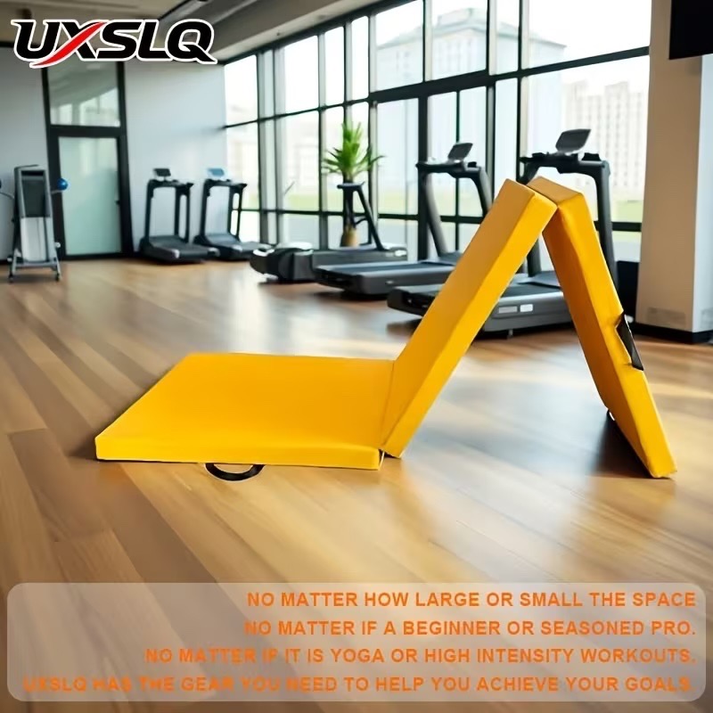 1.97in Thick Tri-Fold Yoga Mat - Yellow