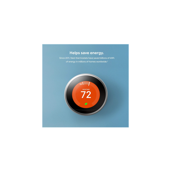 Google Nest Learning Smart Wi-Fi Thermostat (3rd Gen) – White - photo 4