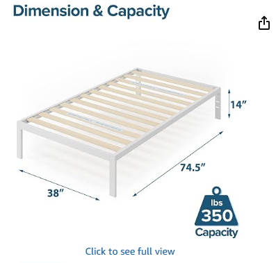 White Twin Bed Frame (Deliver Available) - photo 2