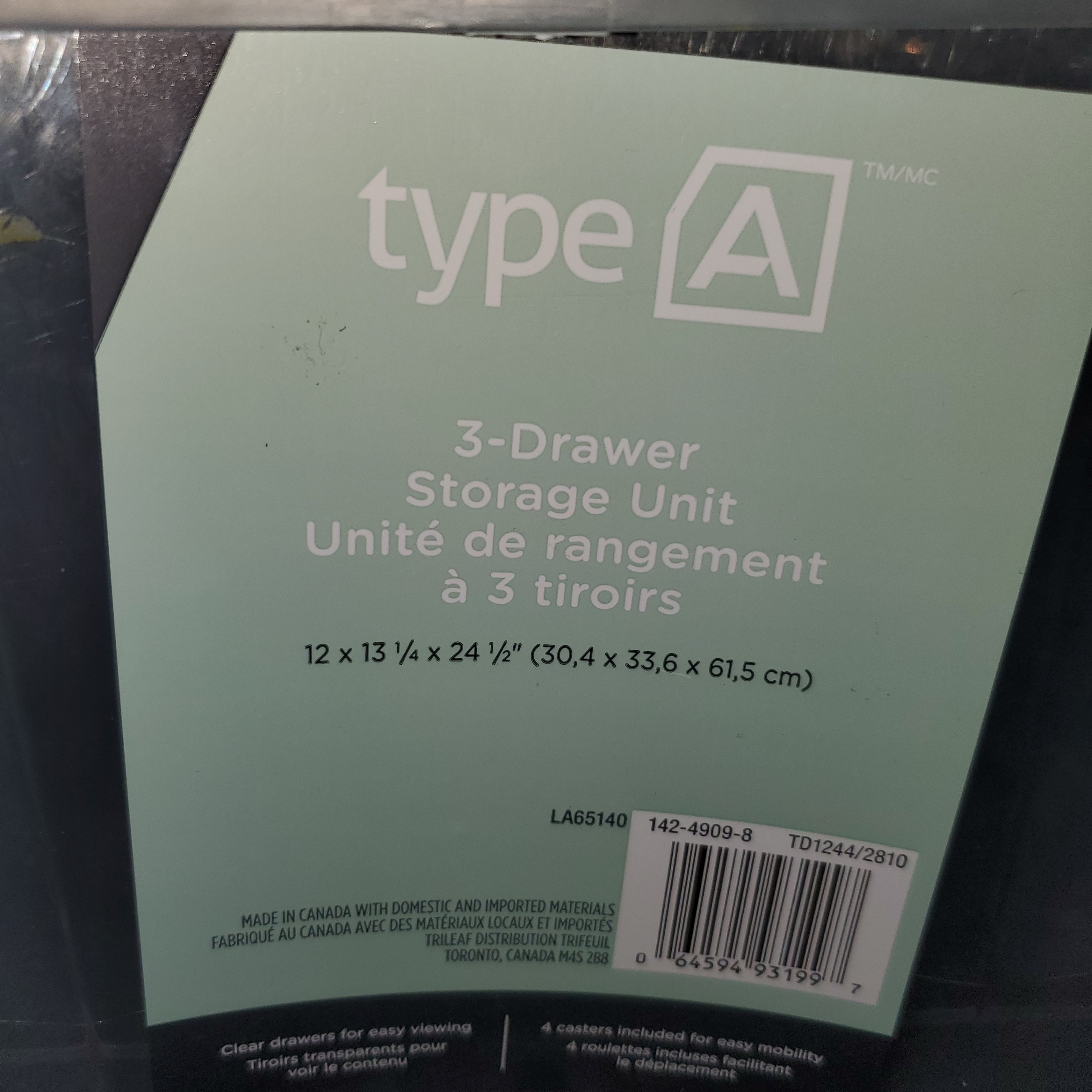 Set of 2 Type-A 3-Drawer Storage Unit - photo 3