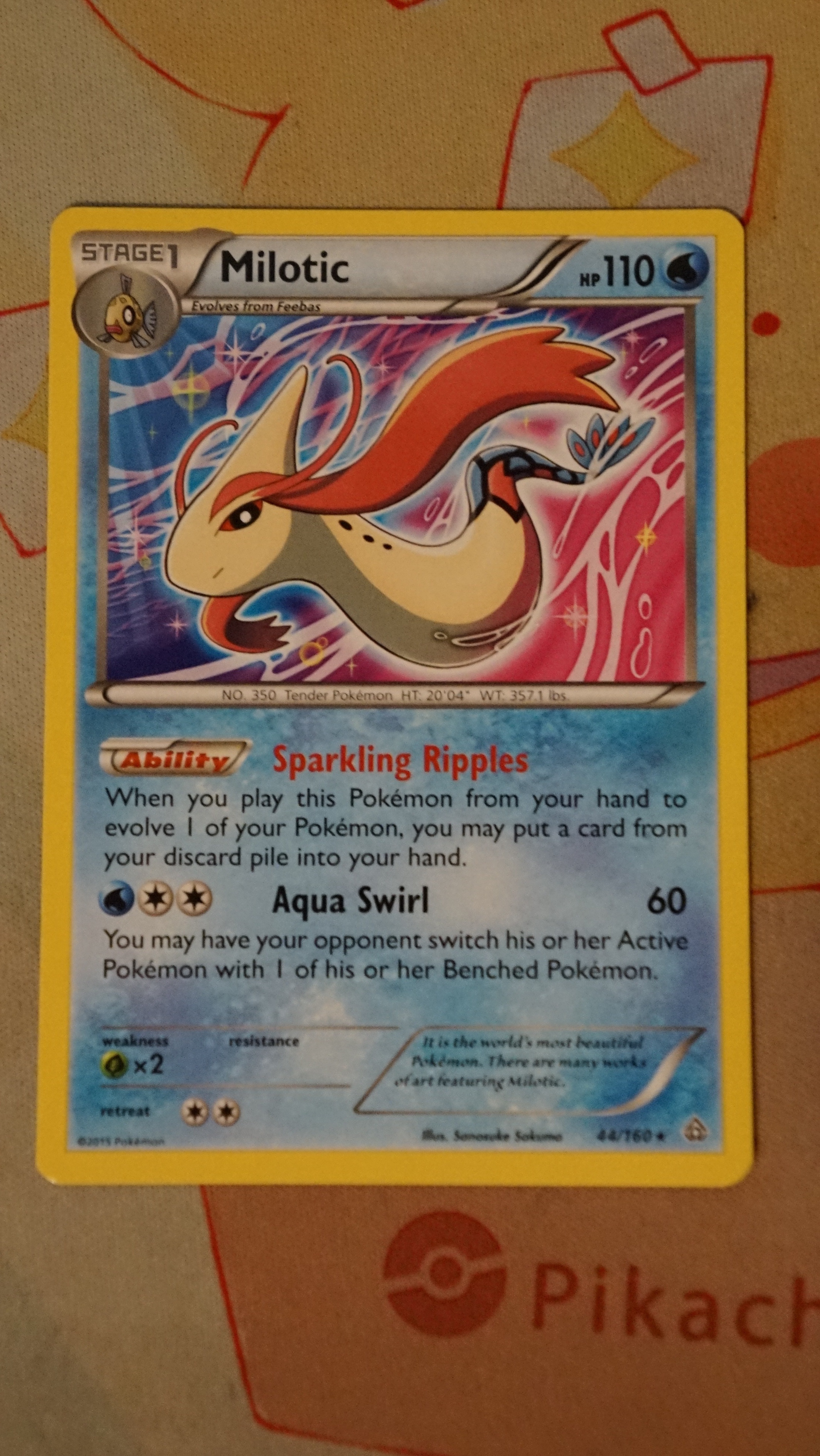 Pokemon Milotic 44/160 Primal Clash Non-Holo LP - photo 3