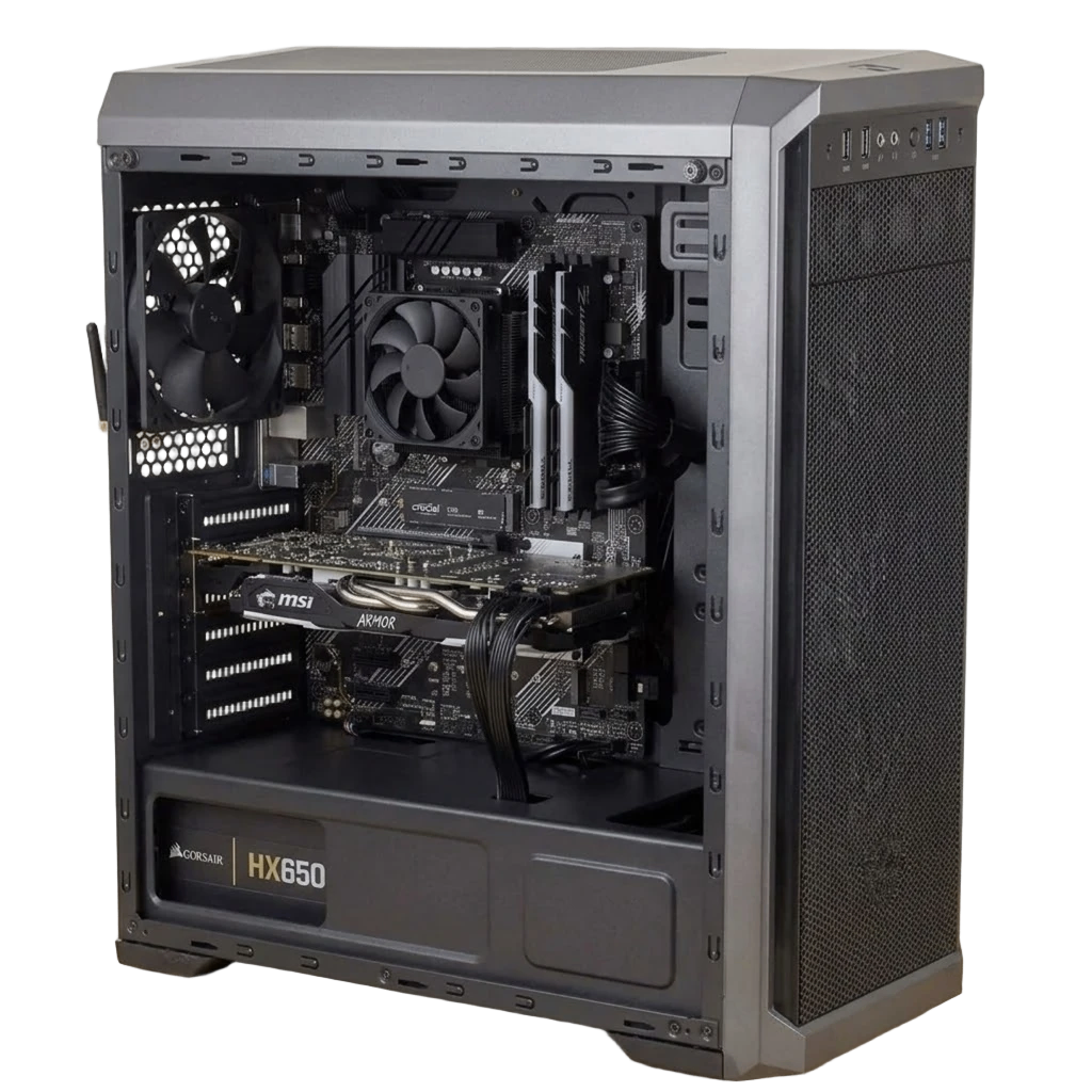 Sleek Stealth Workstation & Gaming PC Ryzen 5 3600 RX 580 8GB