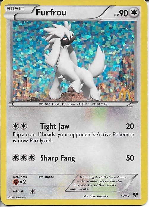 Pokemon Furfrou 12/12 McDonald's Collection 2013 Holo LP