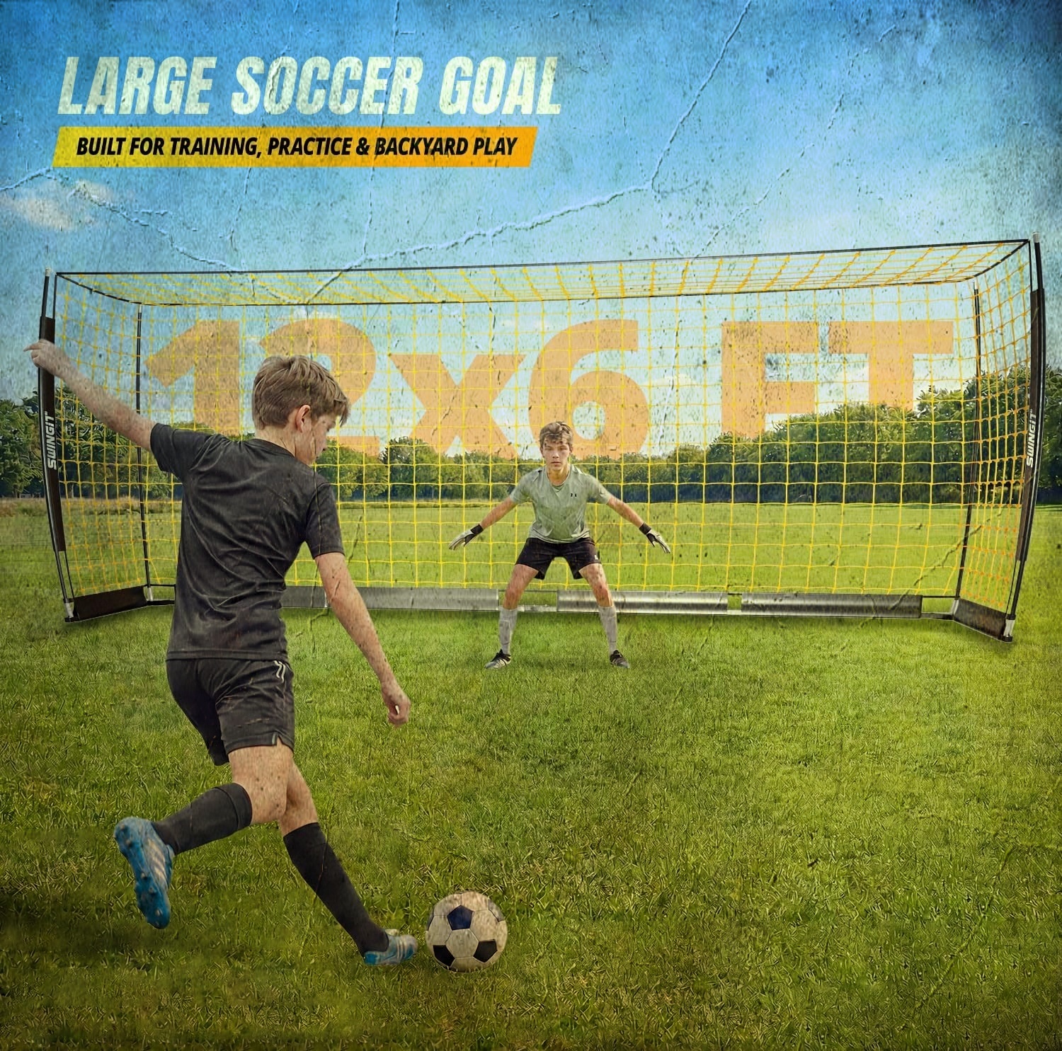 12x6 FT Portable Soccer Goal with Carry Bag, Heavy Duty Metal - photo 3